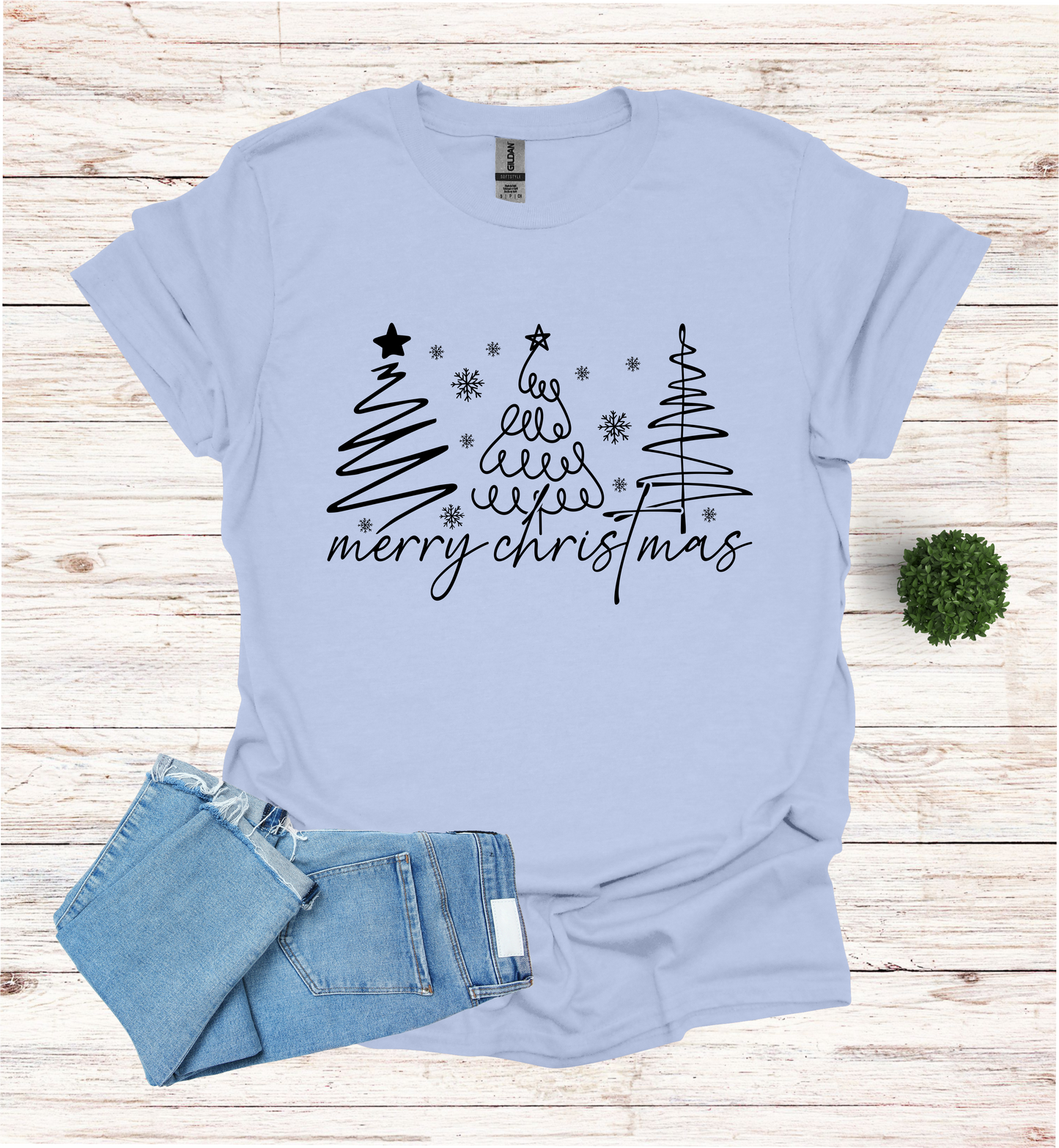 Christmas Trees with Merry Christmas