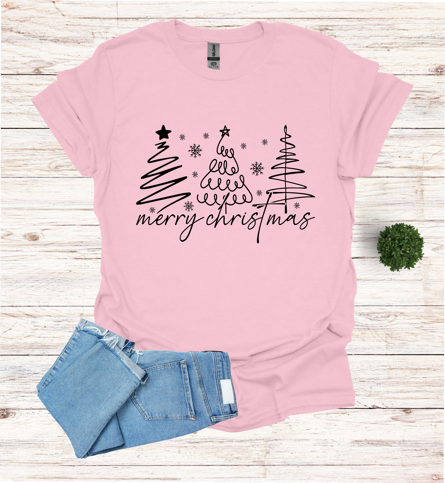 Christmas Trees with Merry Christmas