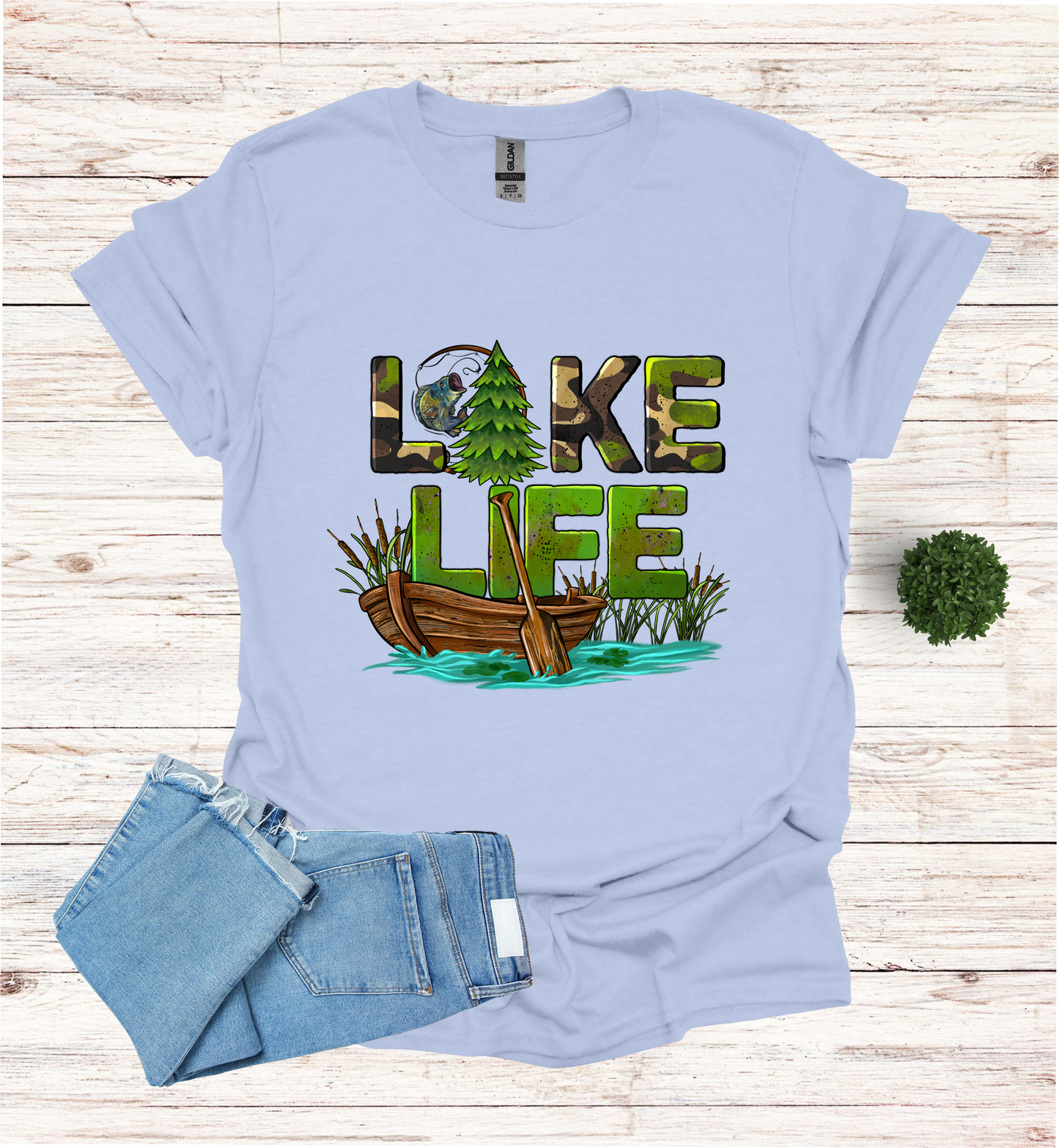 Lake Life with boat and paddle Shirt