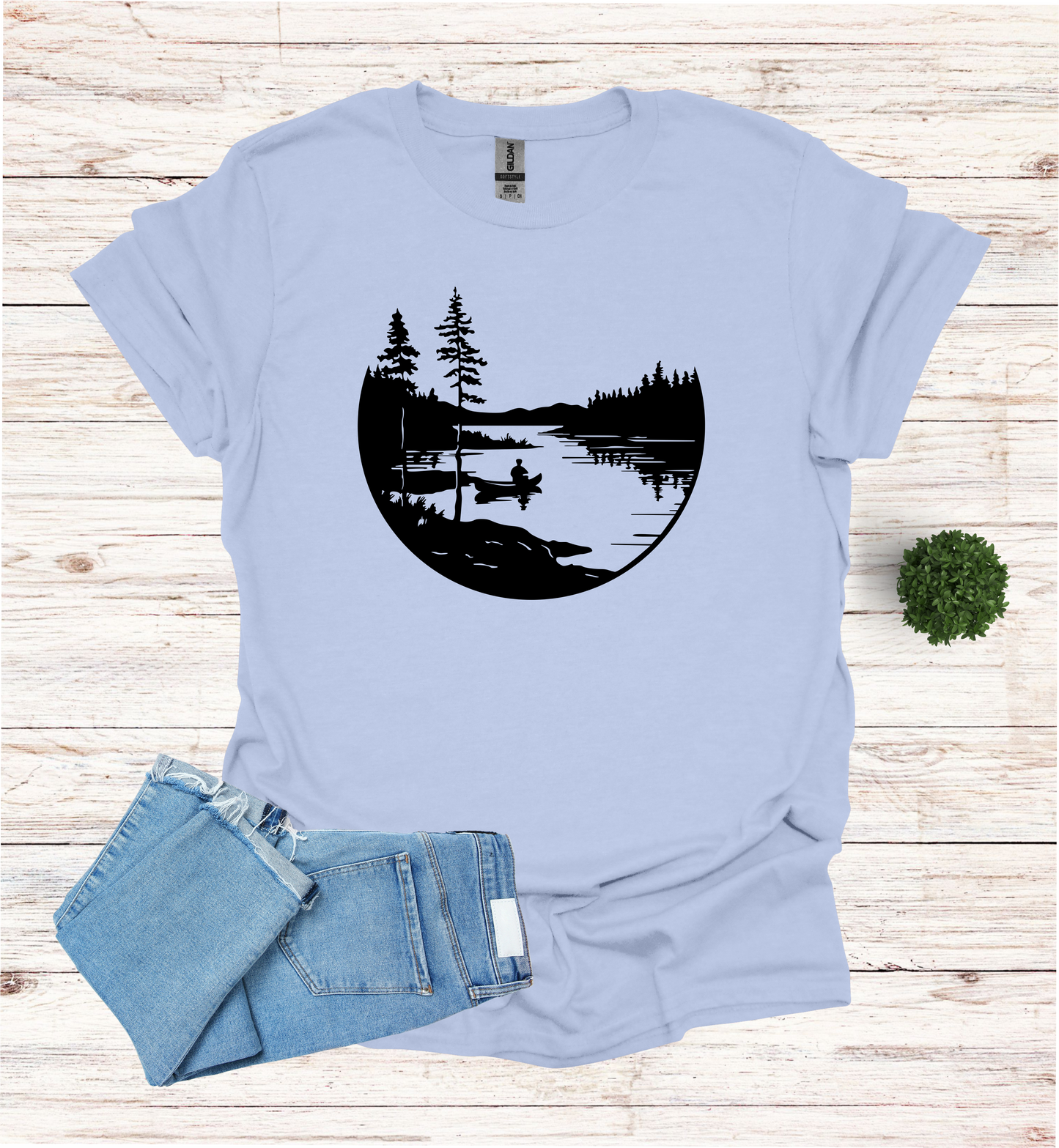 Canoeing Scene in the Wilderness