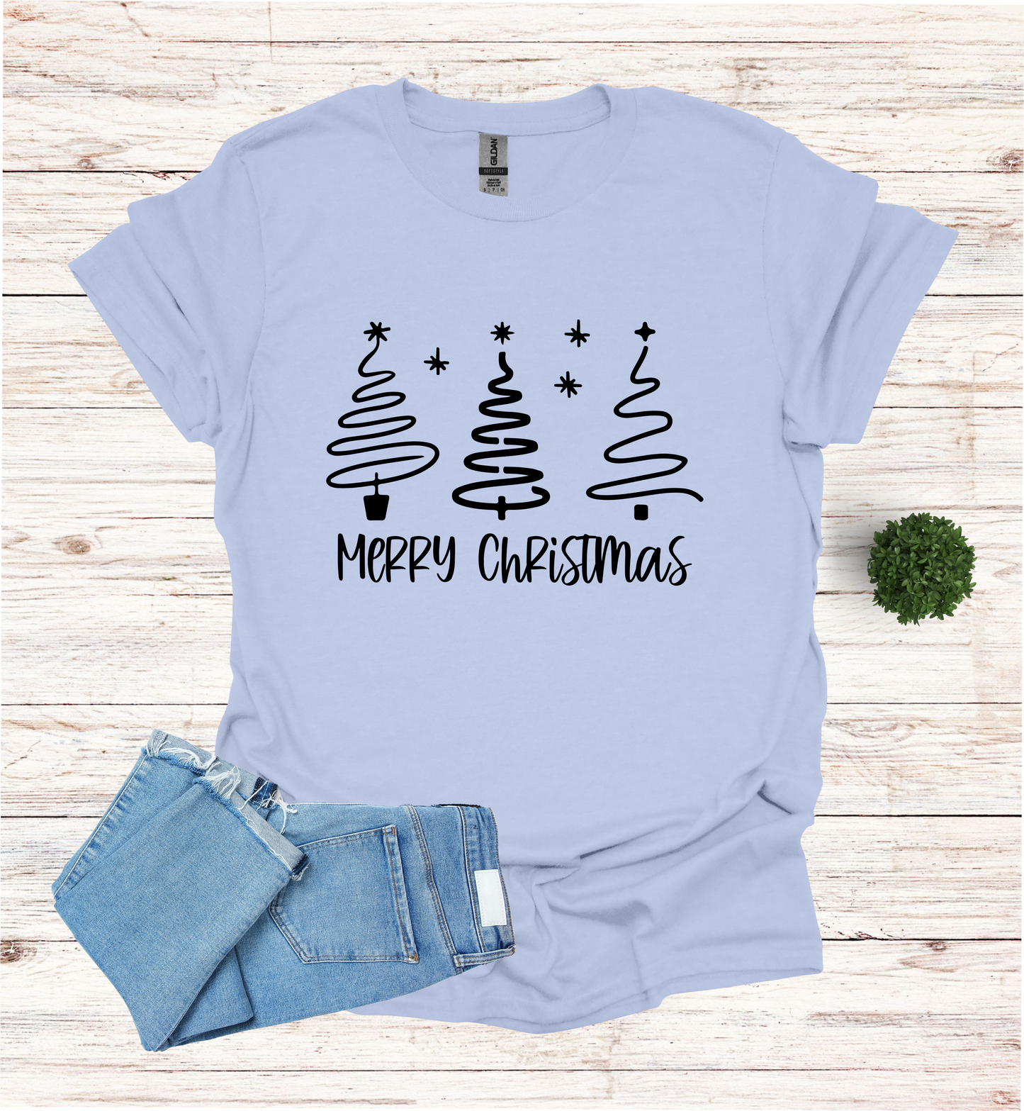 Merry Christmas Shirt with 3 Trees