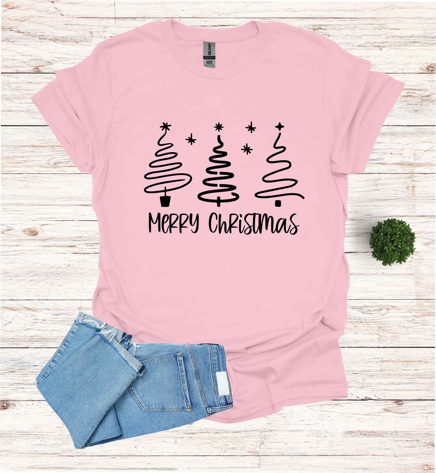 Merry Christmas Shirt with 3 Trees