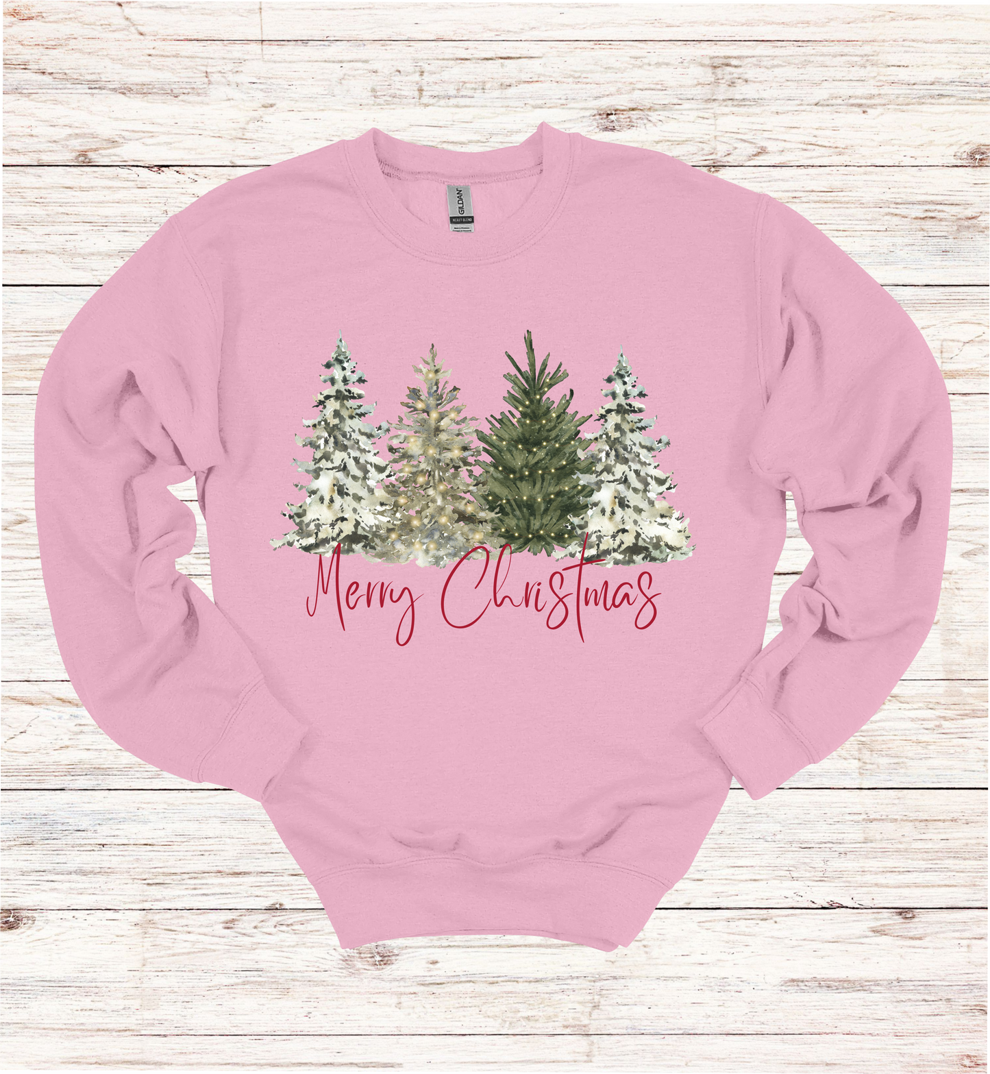 Merry Christmas with Watercolor Christmas Trees