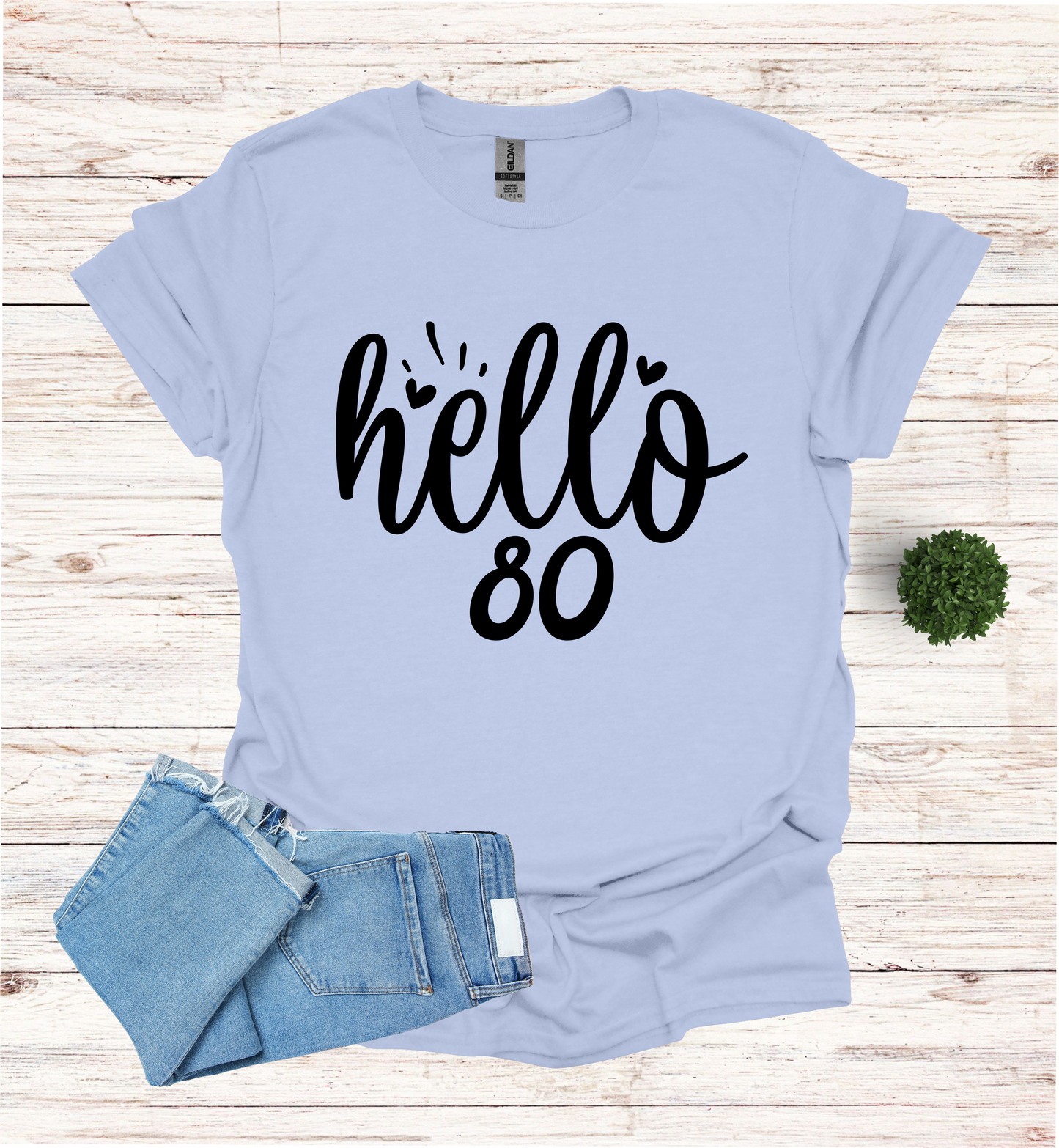 Hello 80 Birthday Shirt