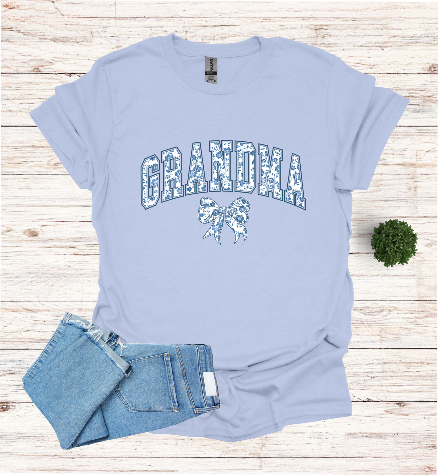 Grandma Chinoiserie Blue Coquette T-Shirt