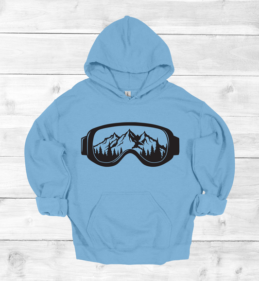 Snow Goggles Mountain Scene Hoodie