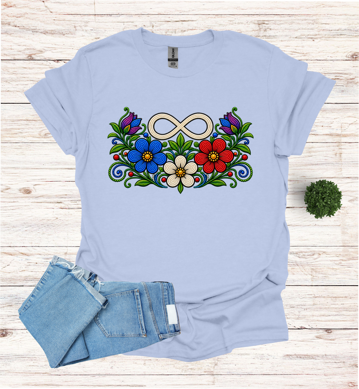 Métis Symbol with flowers T-Shirt