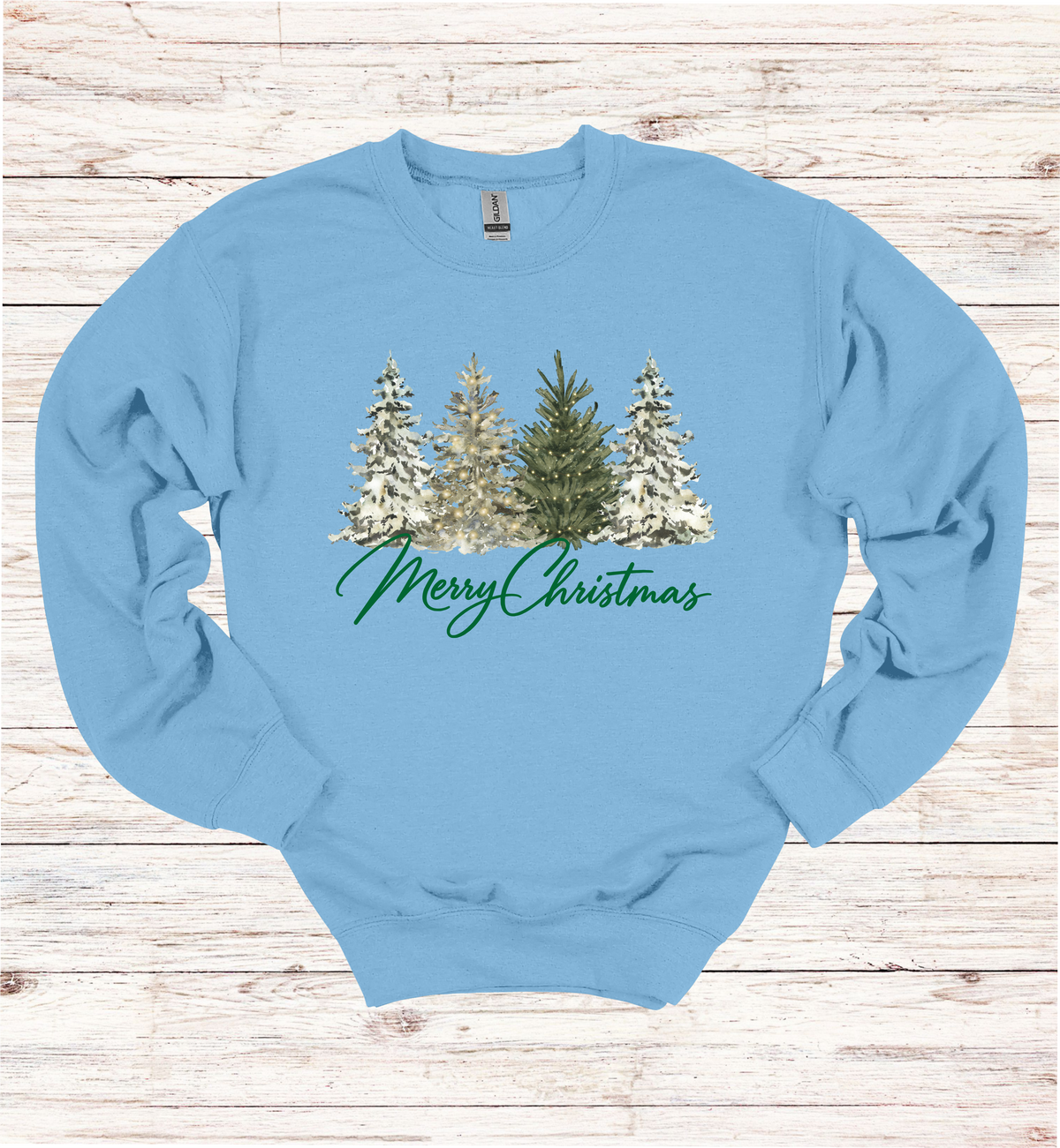 Merry Christmas with Watercolor Christmas Trees