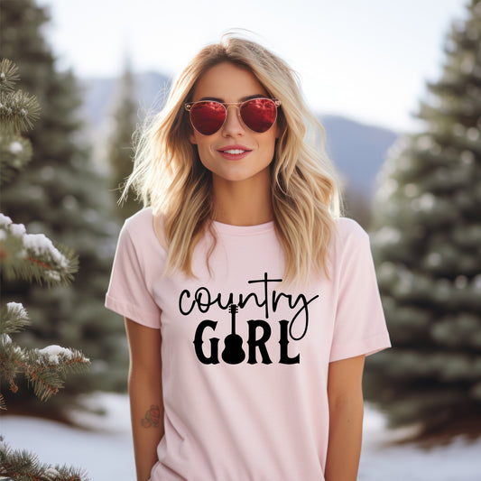 Country Girl Words with a Guitar as the I in the word Girl