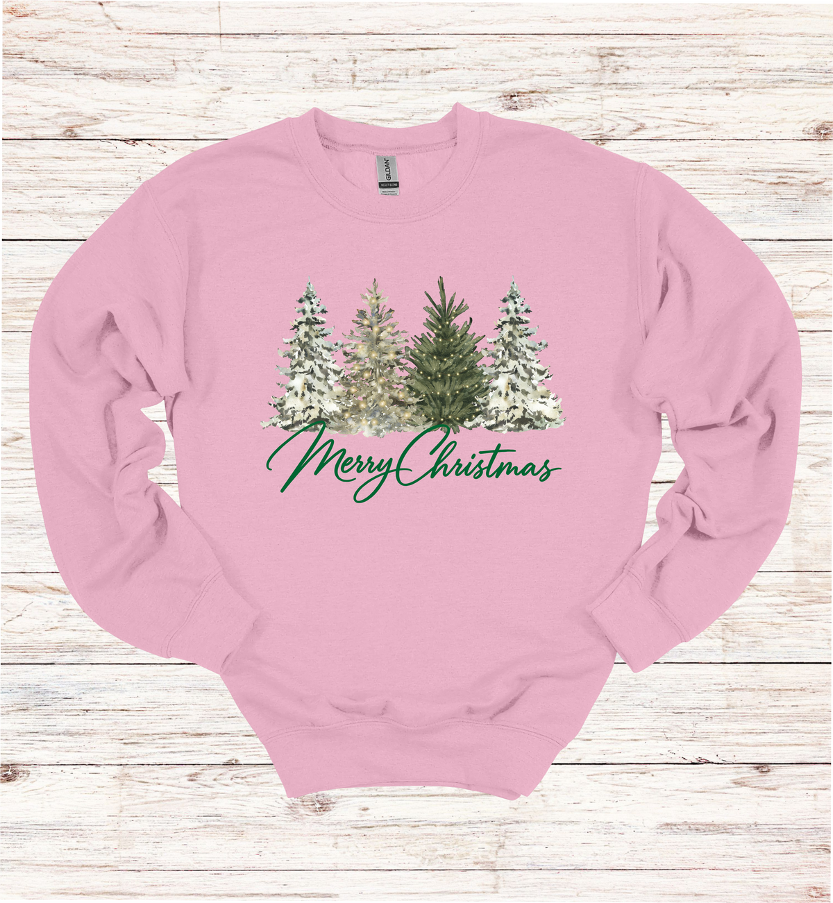 Merry Christmas with Watercolor Christmas Trees