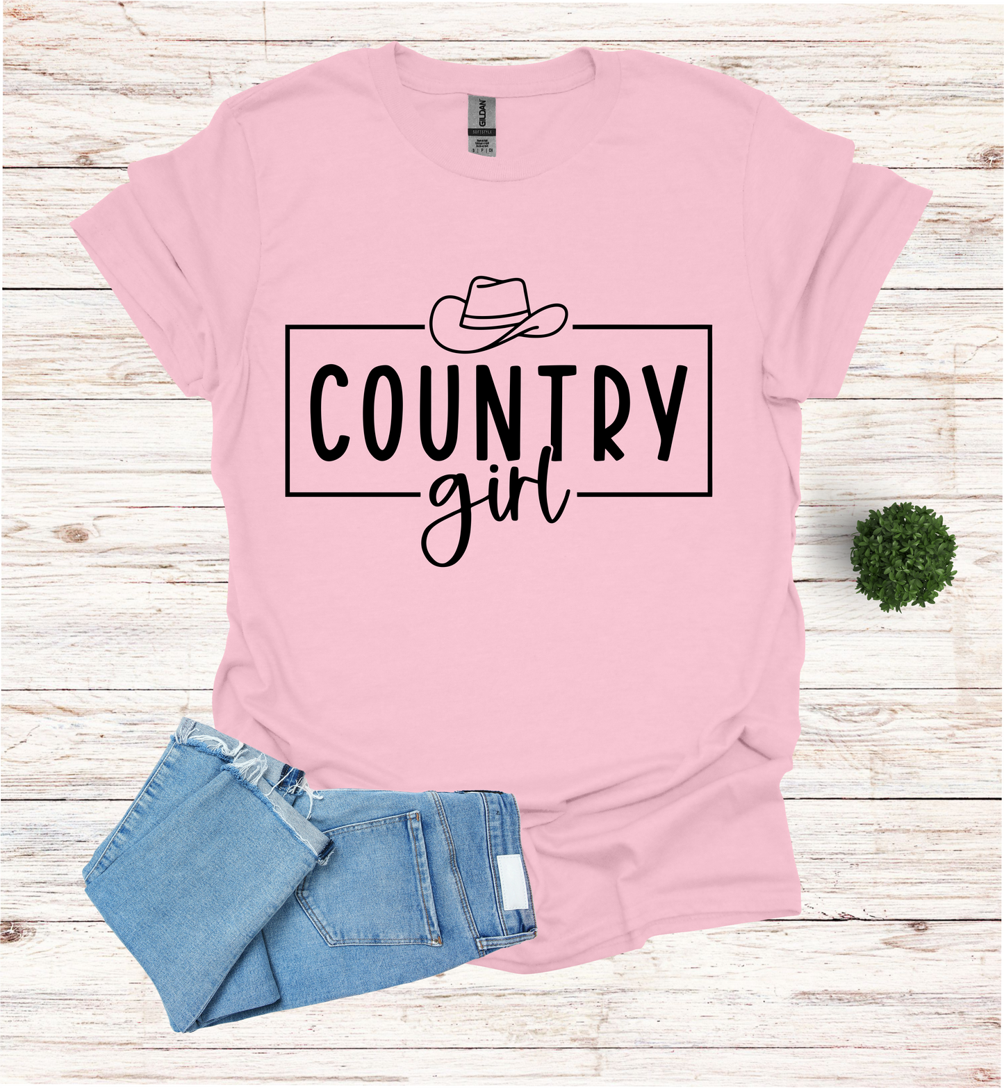 Country Girl saying with Cowboy Hat