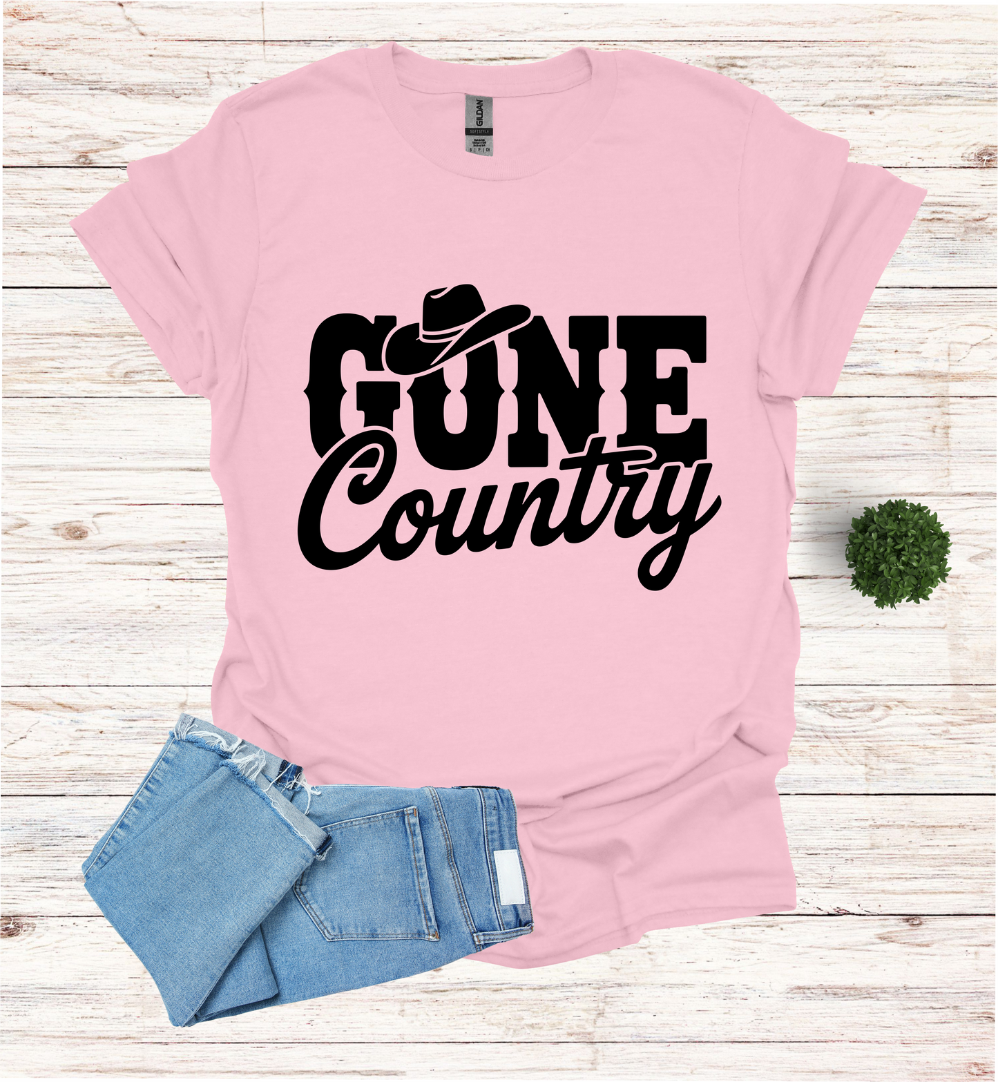 Gone Country saying with small Cowboy Hat