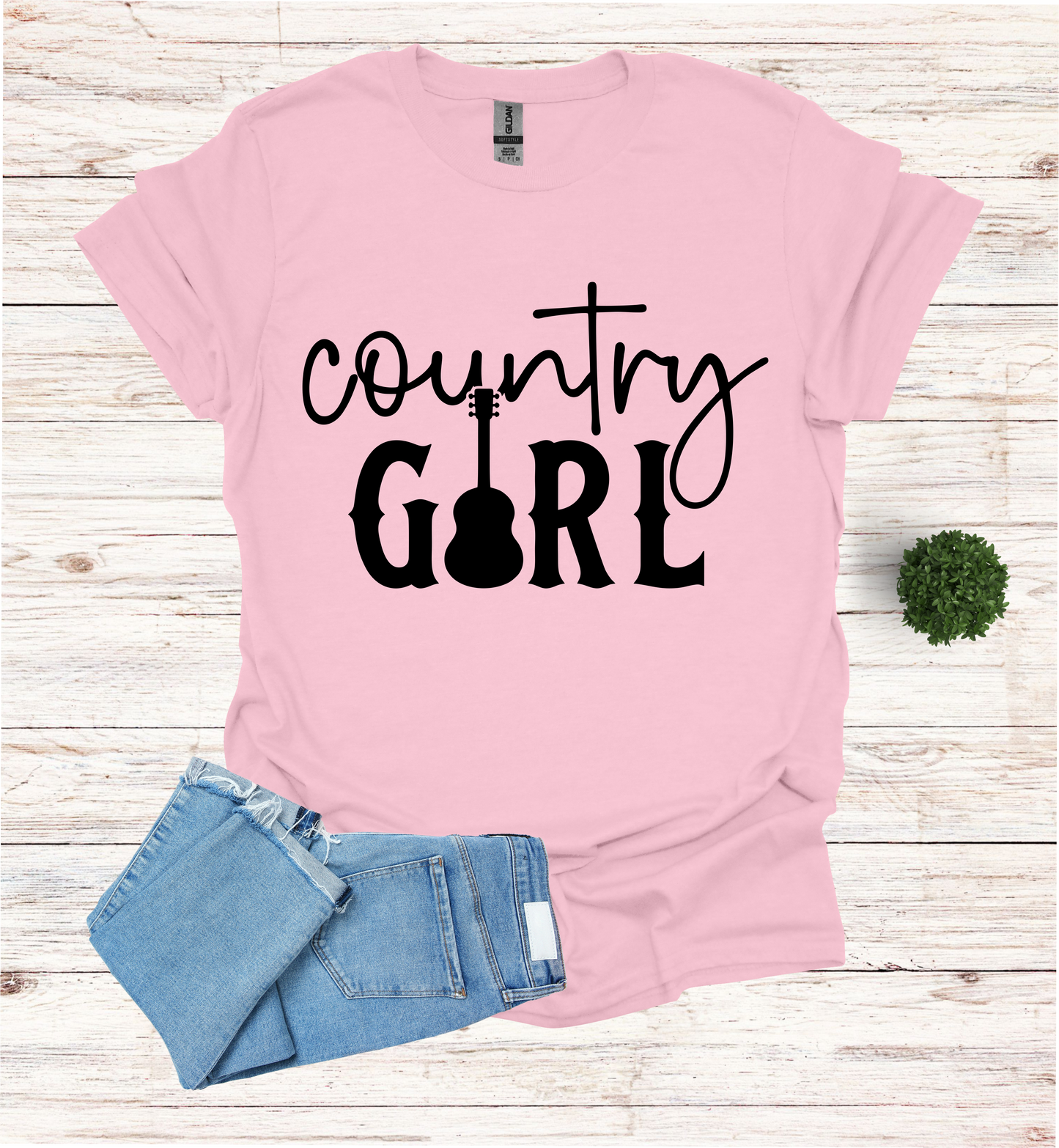 Country Girl Words with a Guitar as the I in the word Girl