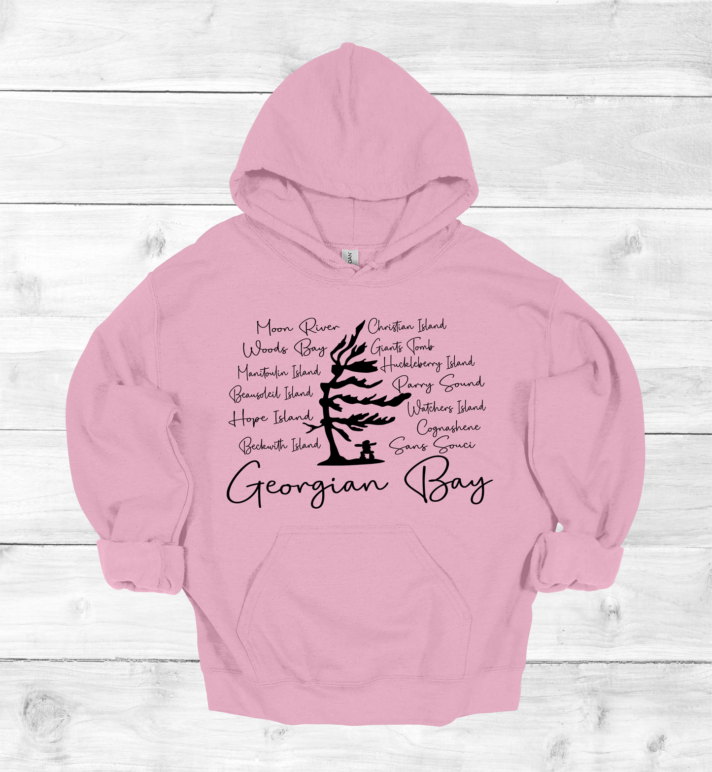 Georgian Bay with Island names Hoodie
