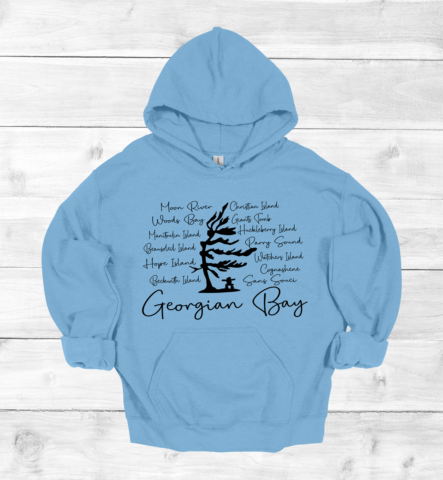 Georgian Bay with Island names Hoodie