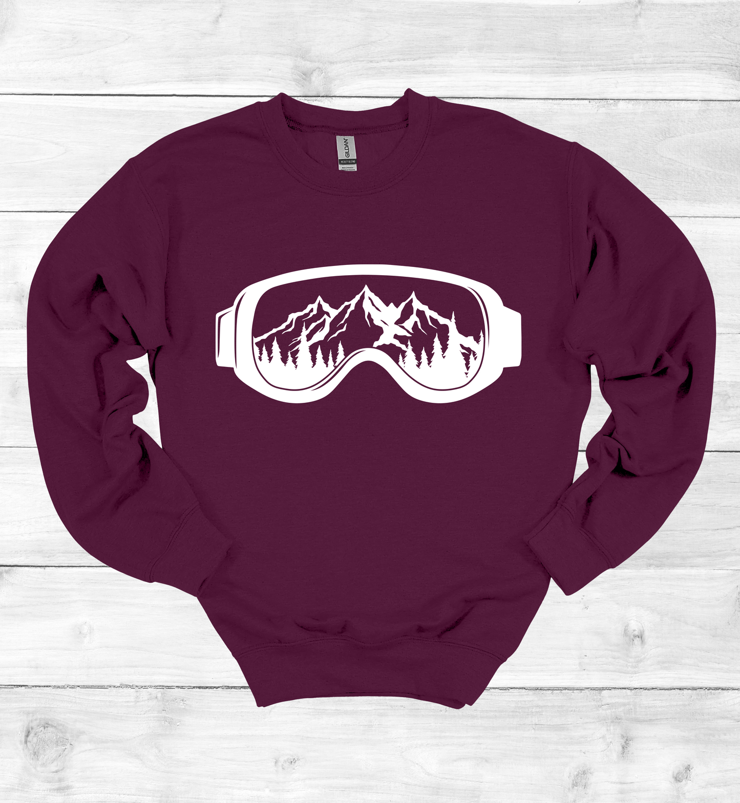 Snow Goggles Mountain Scene Sweatshirt