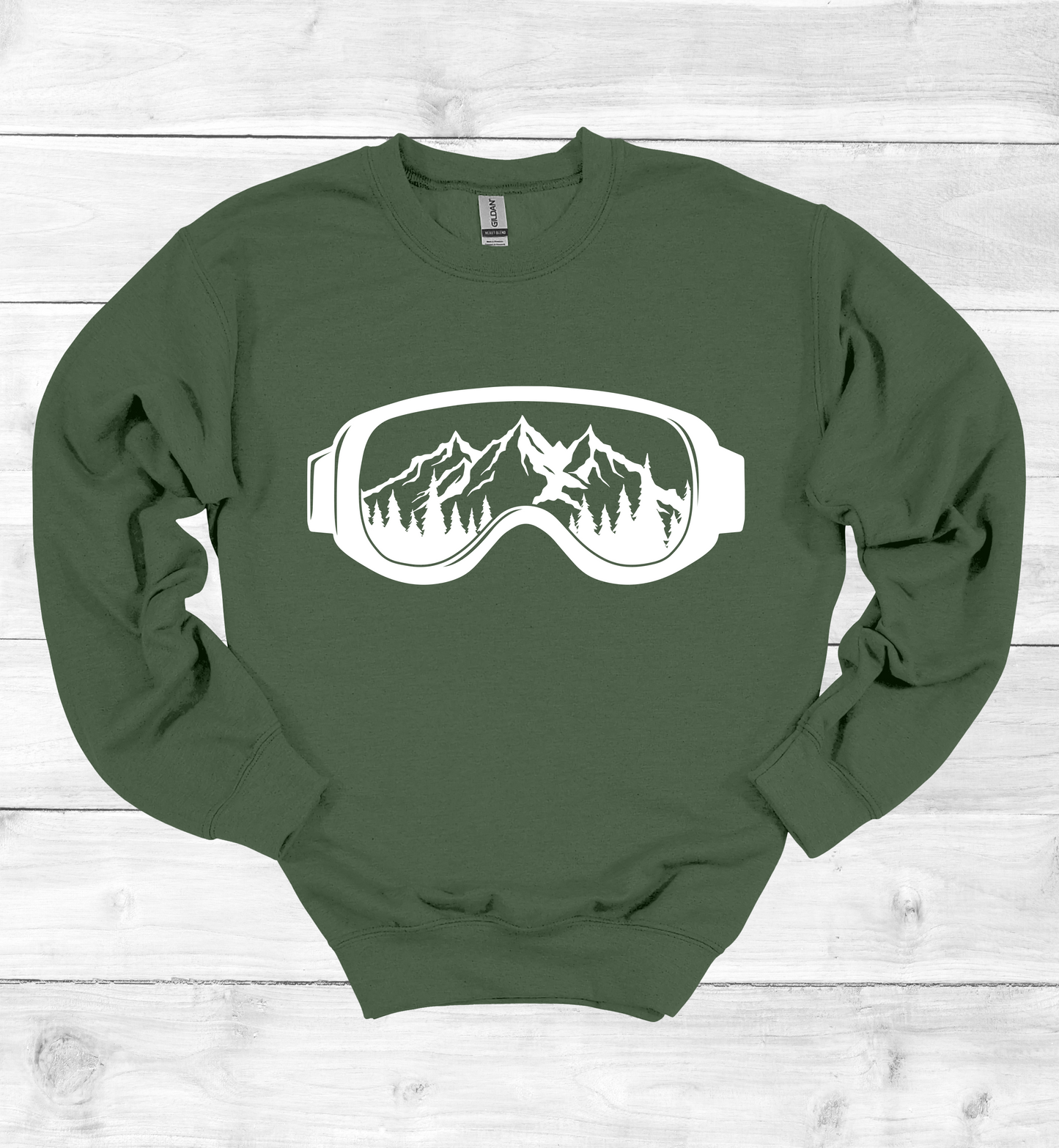 Snow Goggles Mountain Scene Sweatshirt