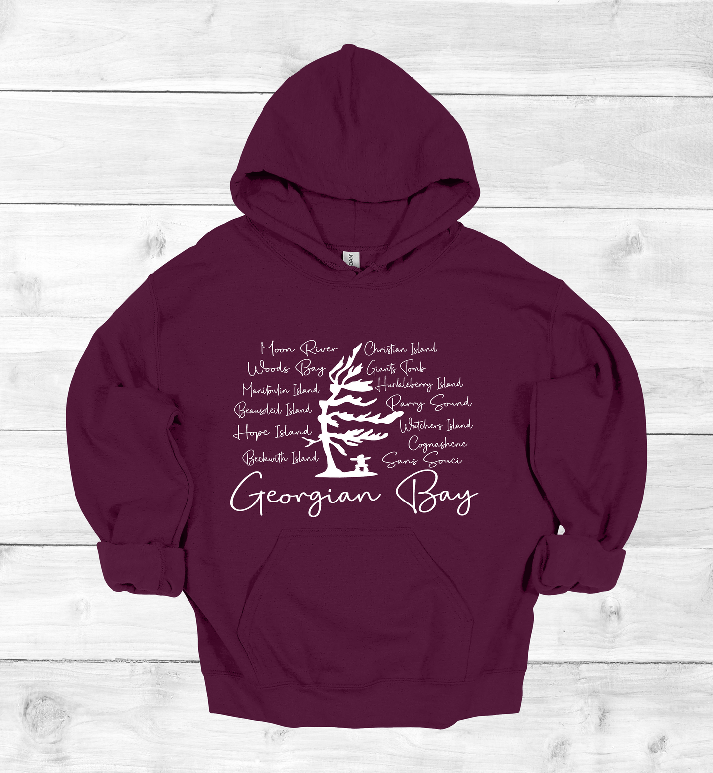 Georgian Bay with Island names Hoodie