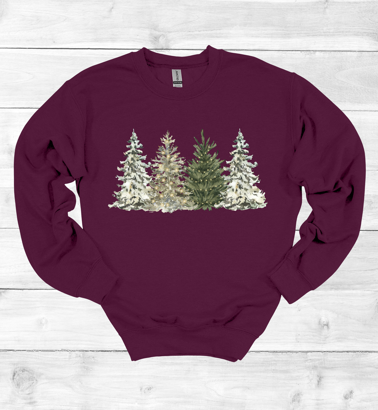 Water Color Christmas Trees Sweatshirt