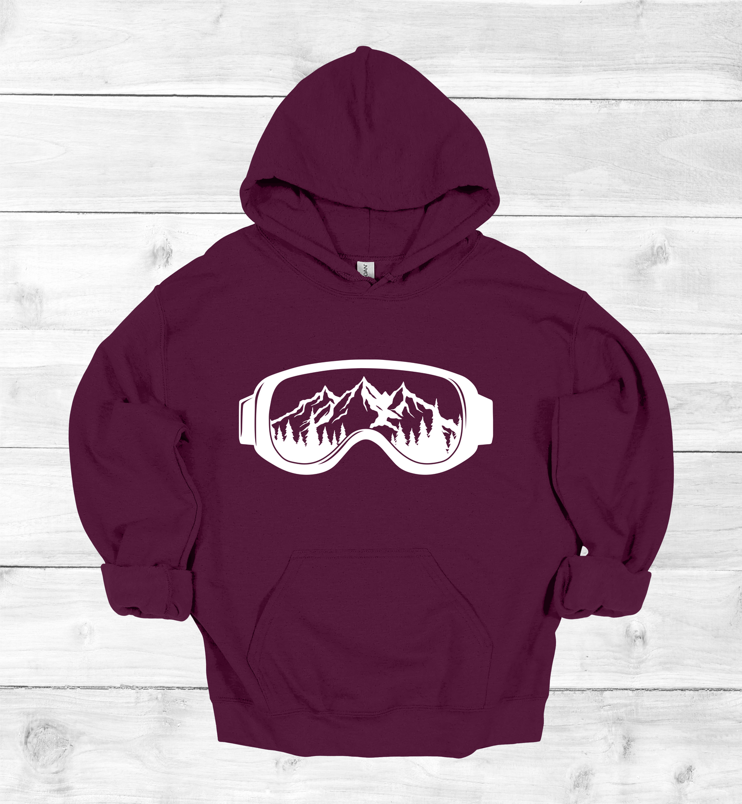 Snow Goggles Mountain Scene Hoodie