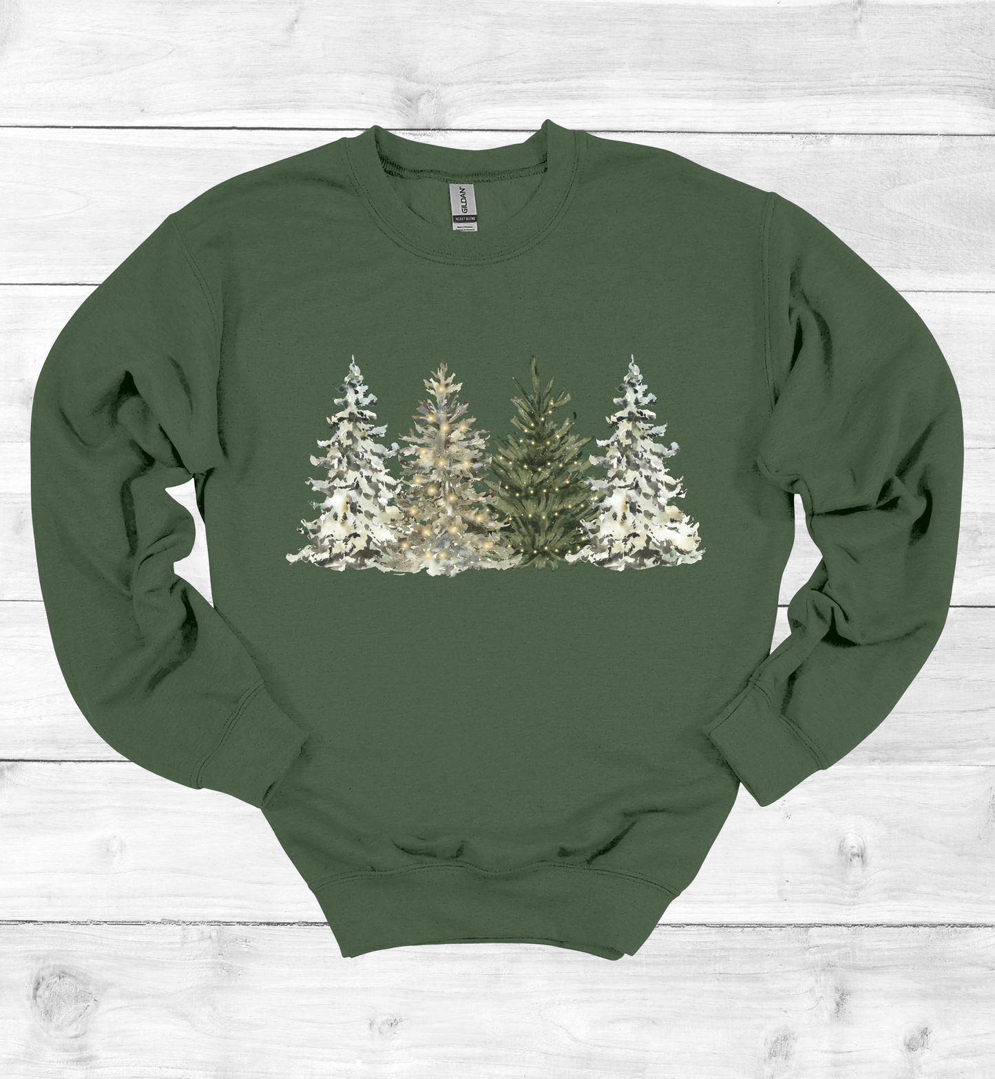 Water Color Christmas Trees Sweatshirt