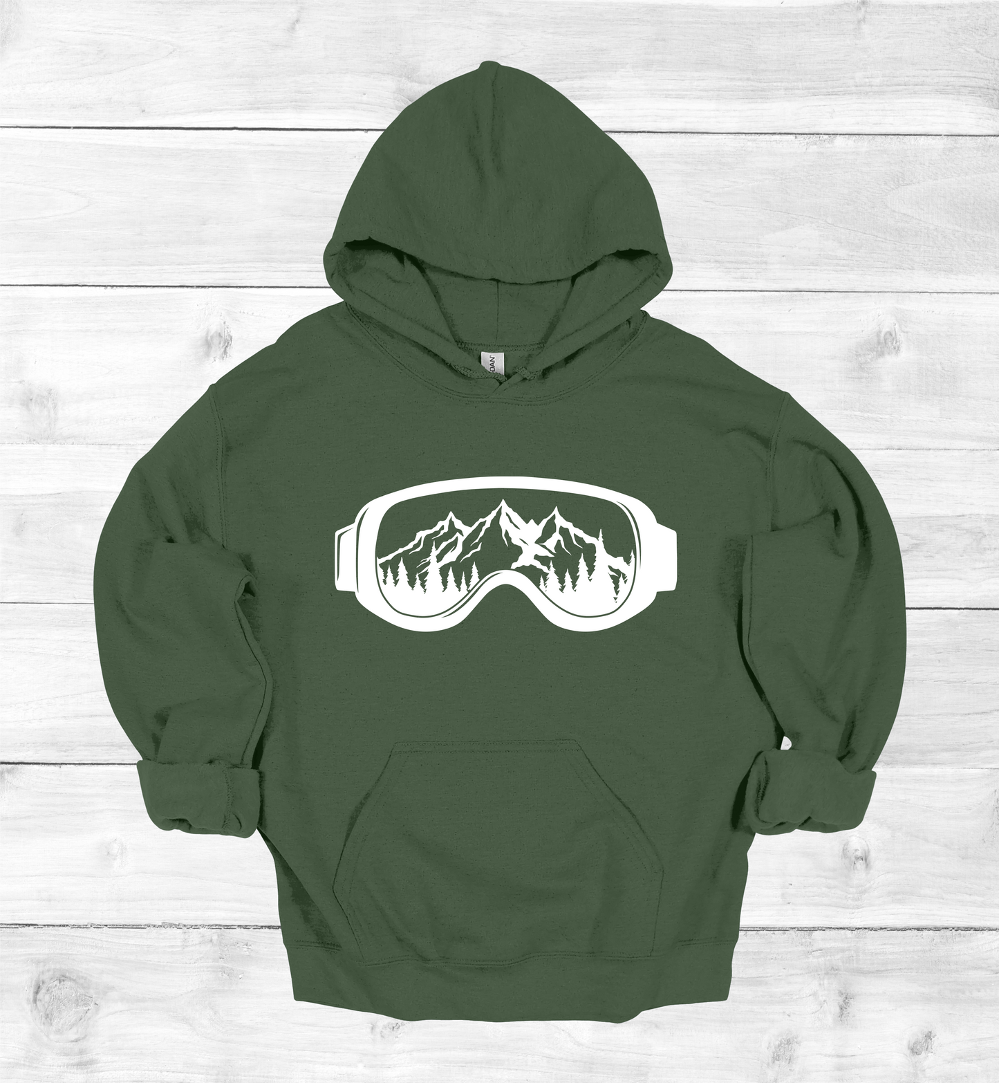 Snow Goggles Mountain Scene Hoodie