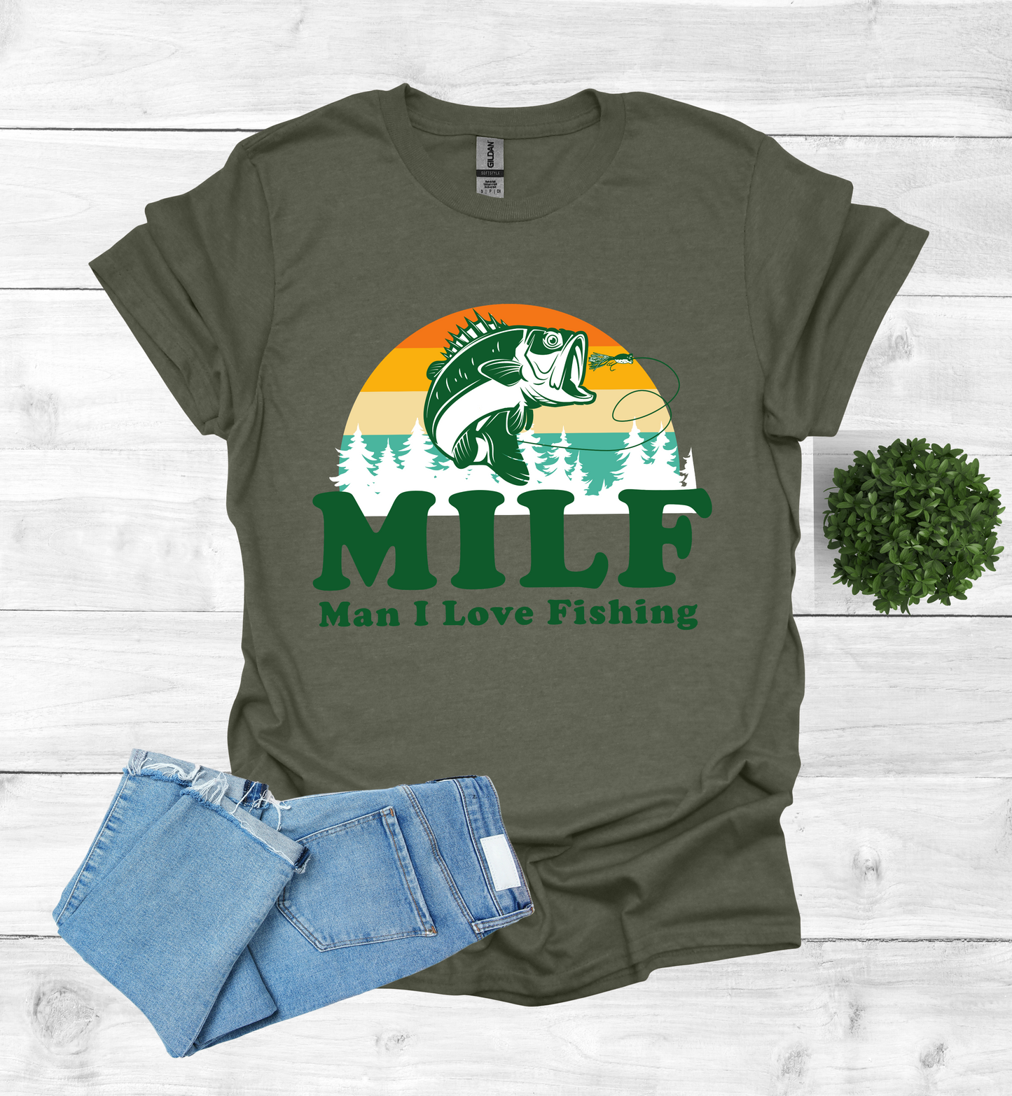 Vintage design MILF man I love fishing