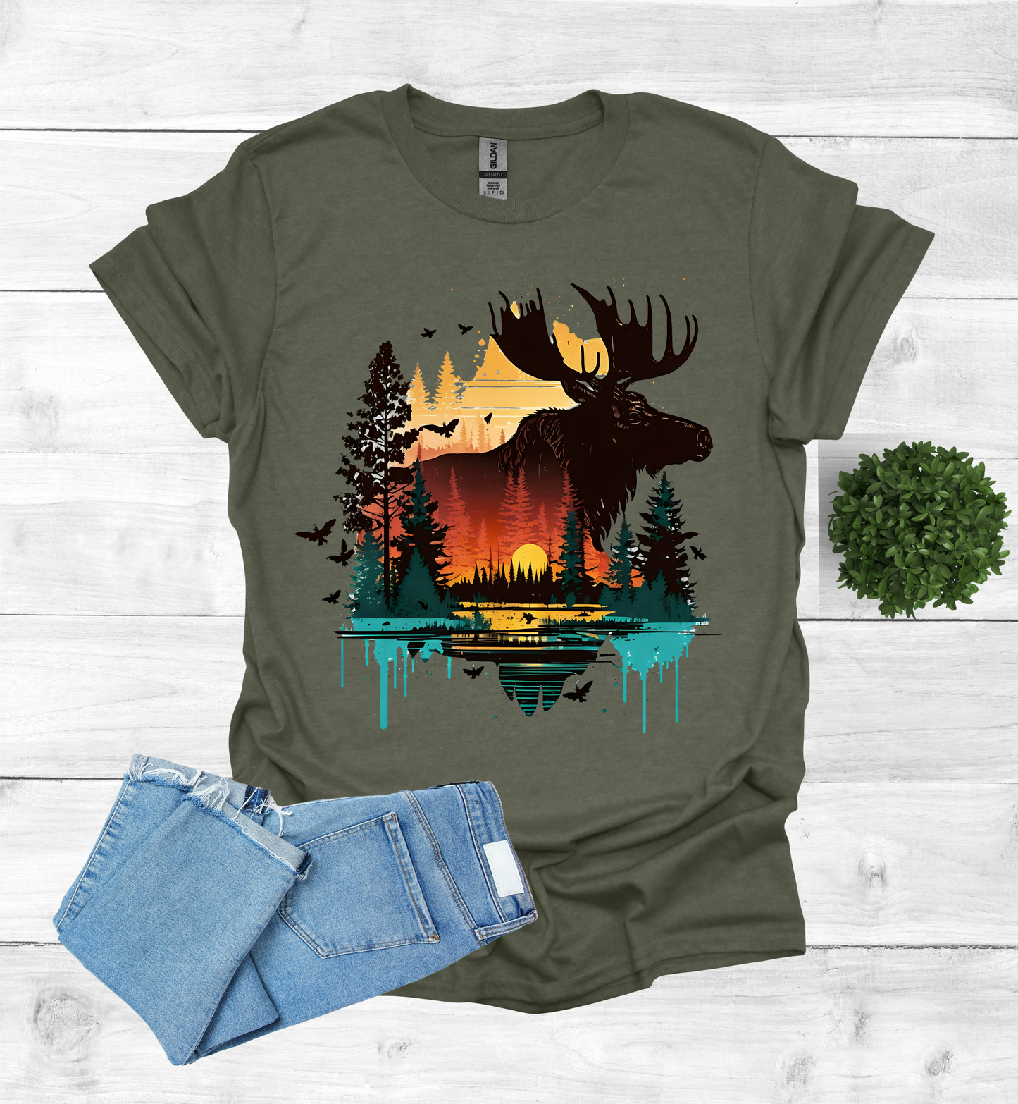 Colorful Moose T-Shirt