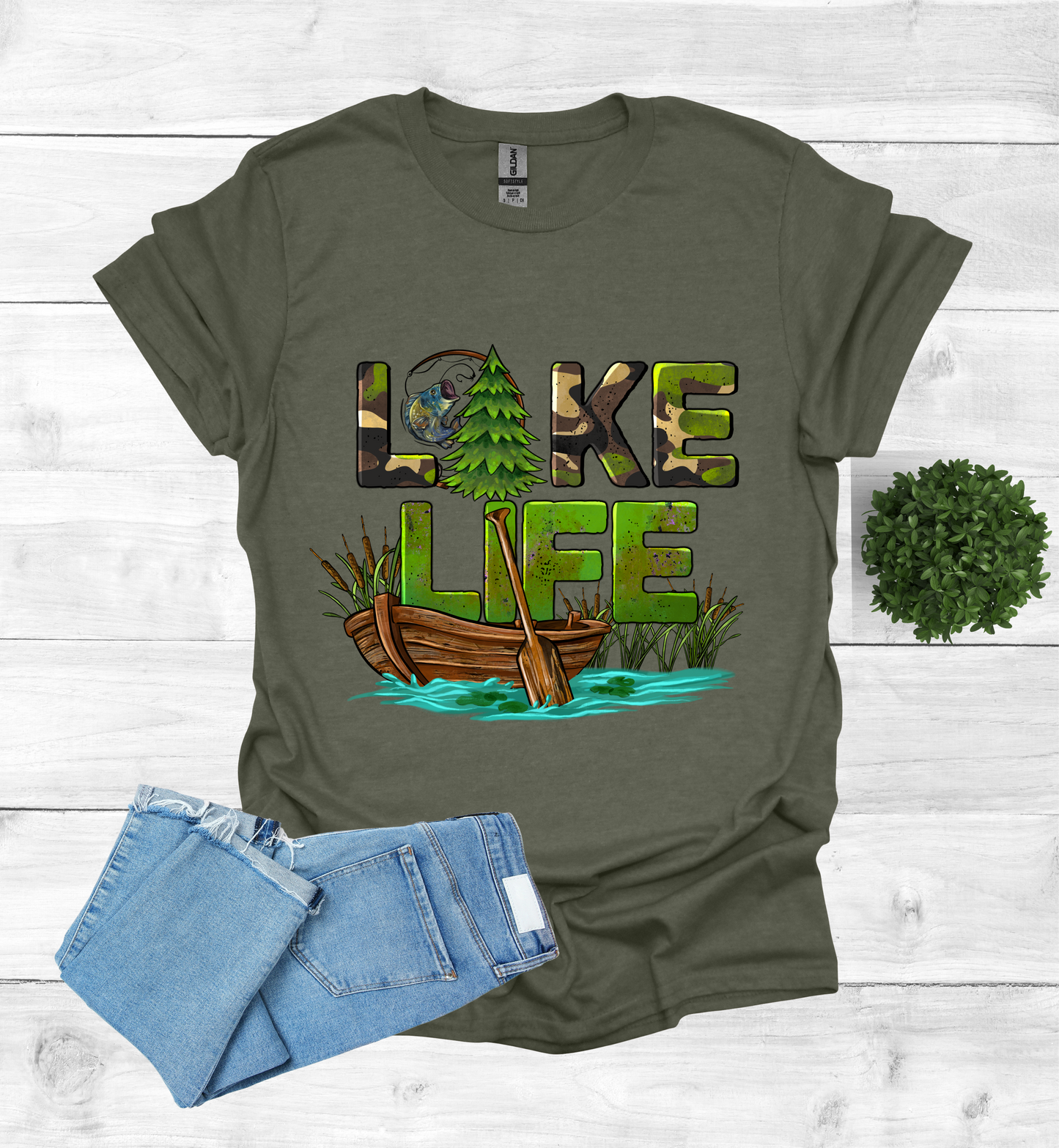 Lake Life with boat and paddle Shirt