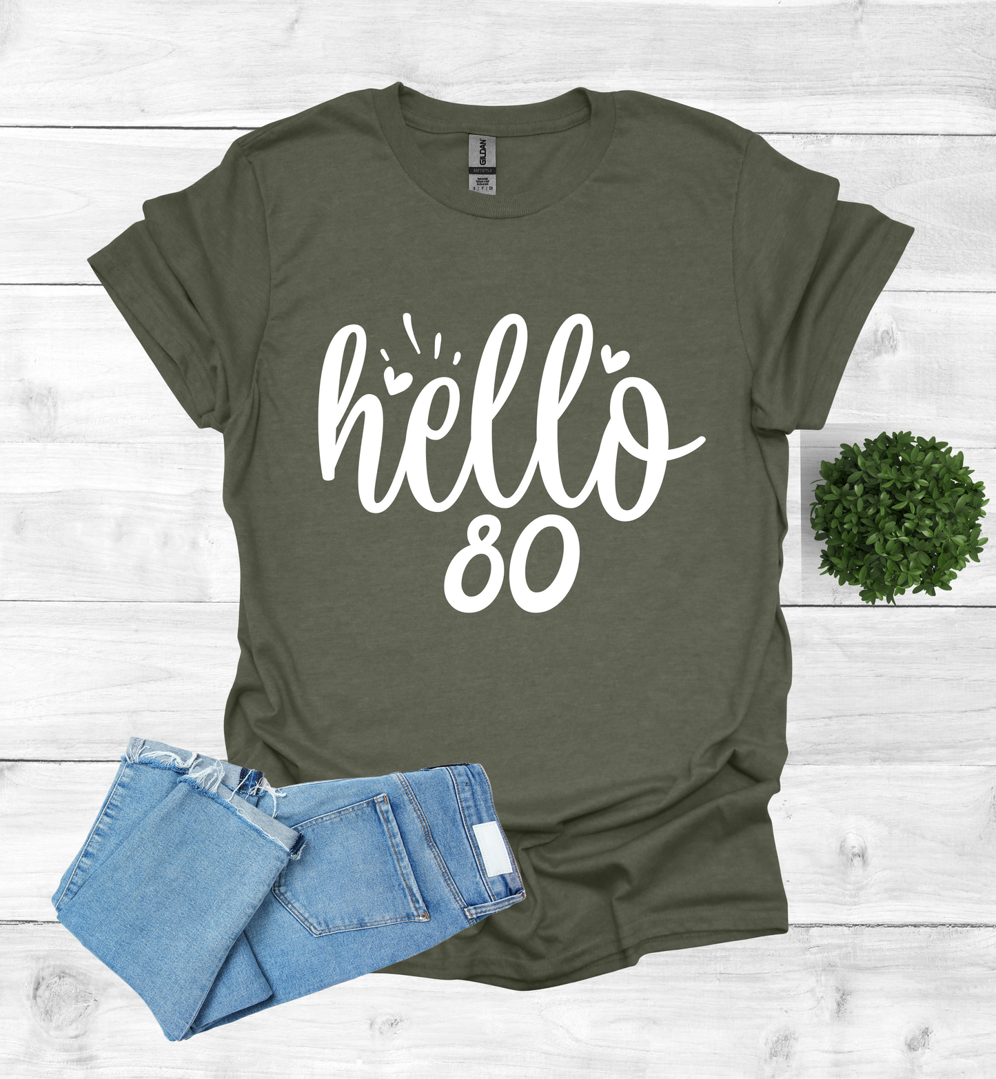 Hello 80 Birthday Shirt