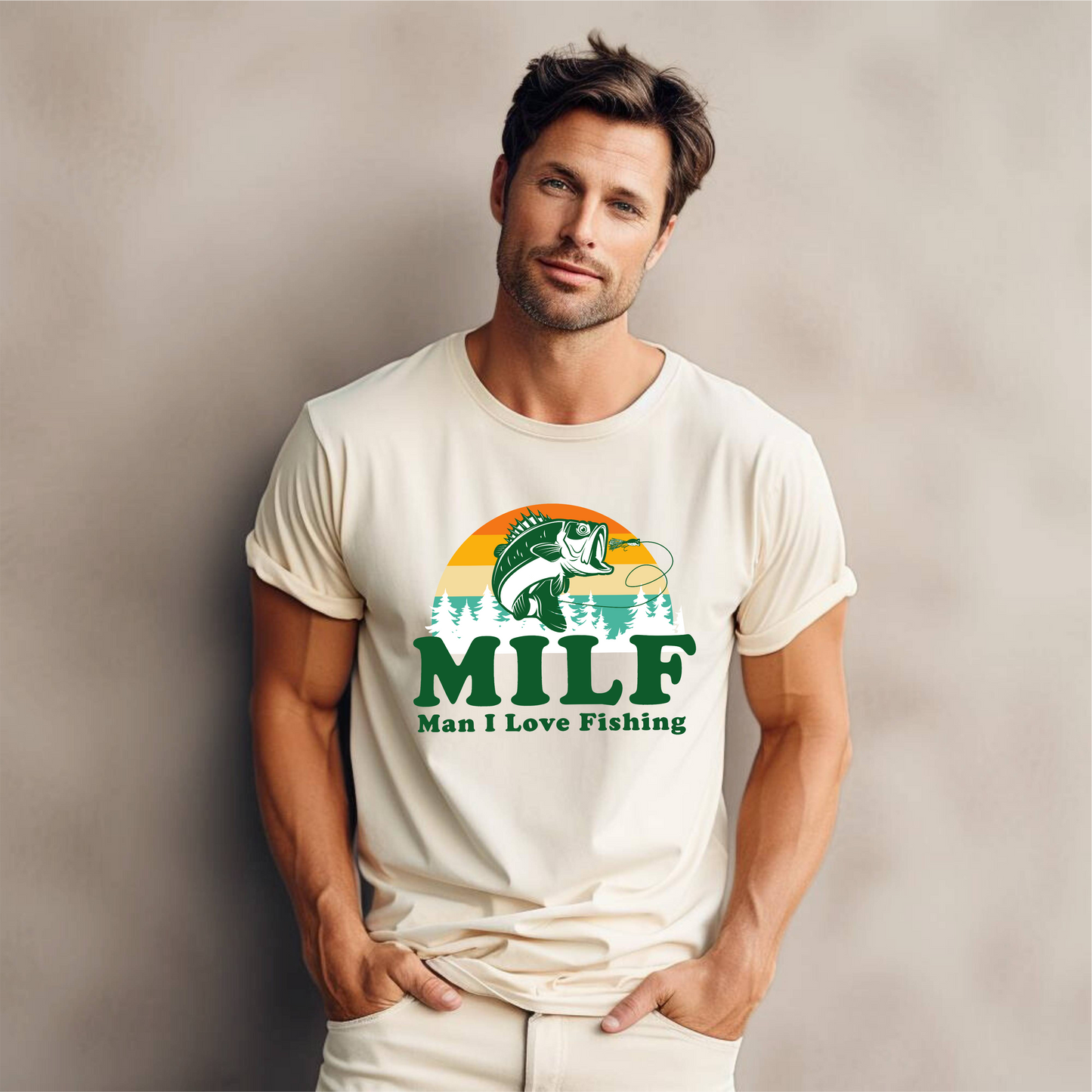 Vintage design MILF man I love fishing