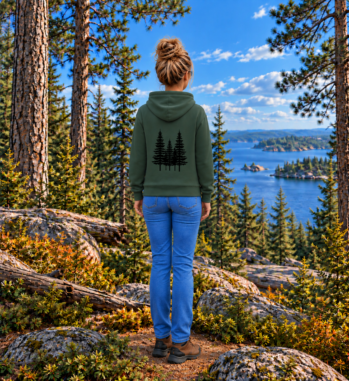Forest Pine trees and single tree on the arms Sweatshirt