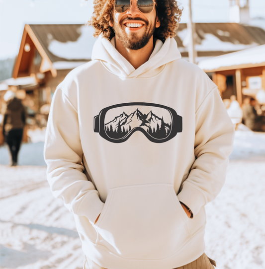 Snow Goggles Mountain Scene Hoodie