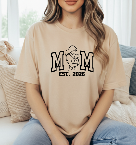 Mom EST 2026 shirt