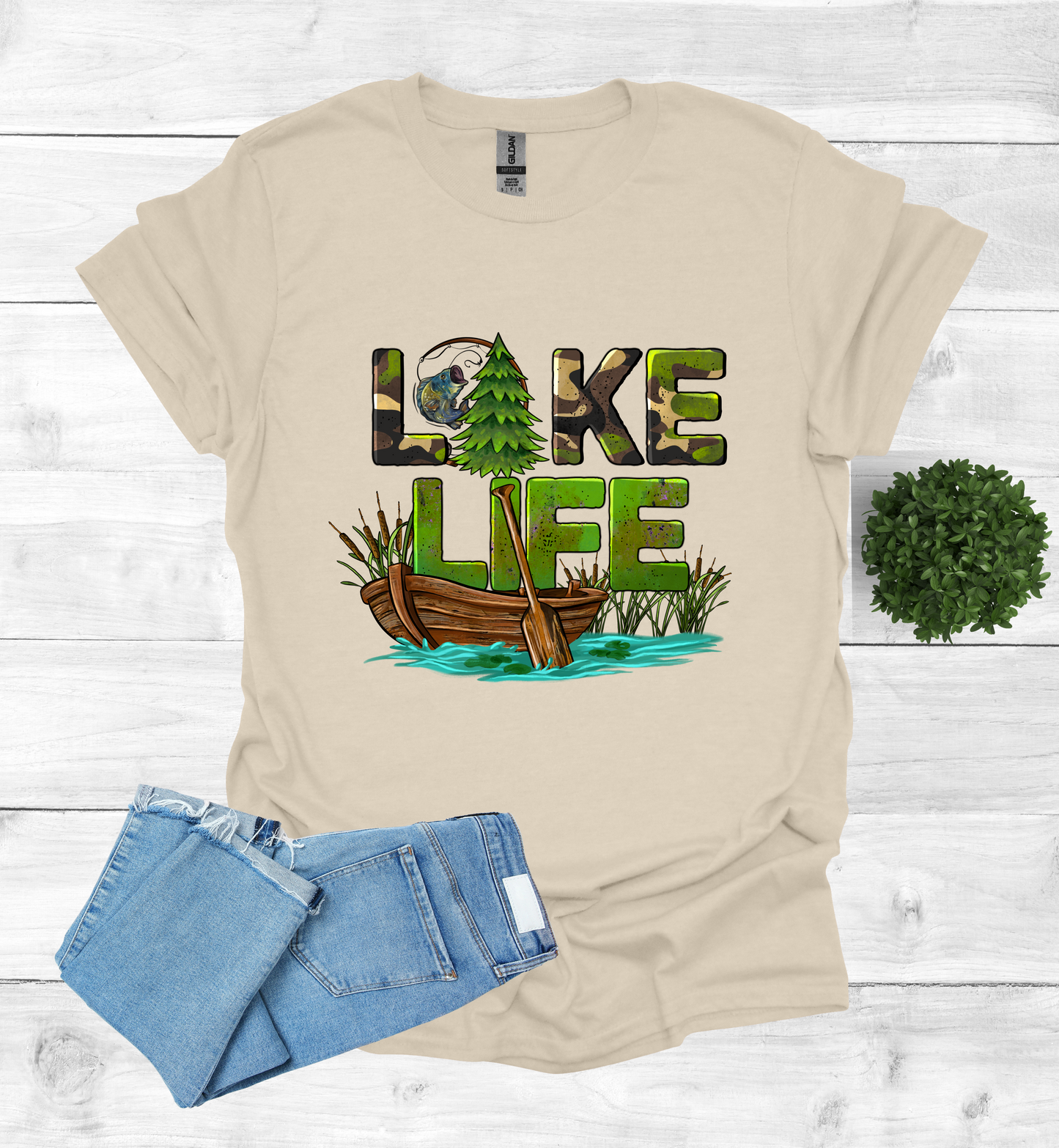 Lake Life with boat and paddle Shirt