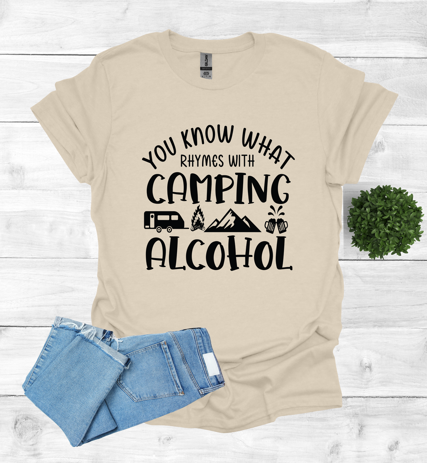 Camping Rhymes with Alcohol Shirt