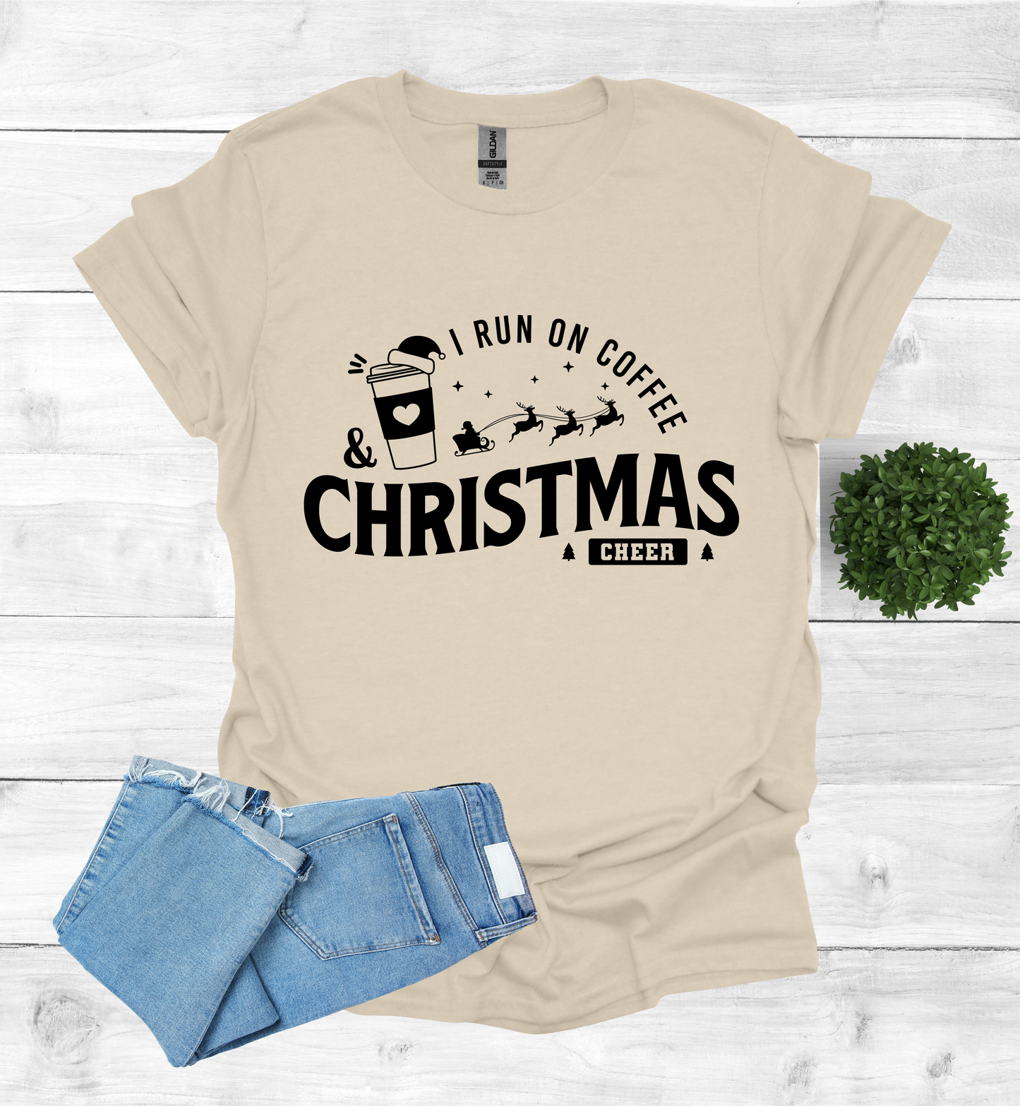 I Run on Coffee and Christmas Cheers Shirt