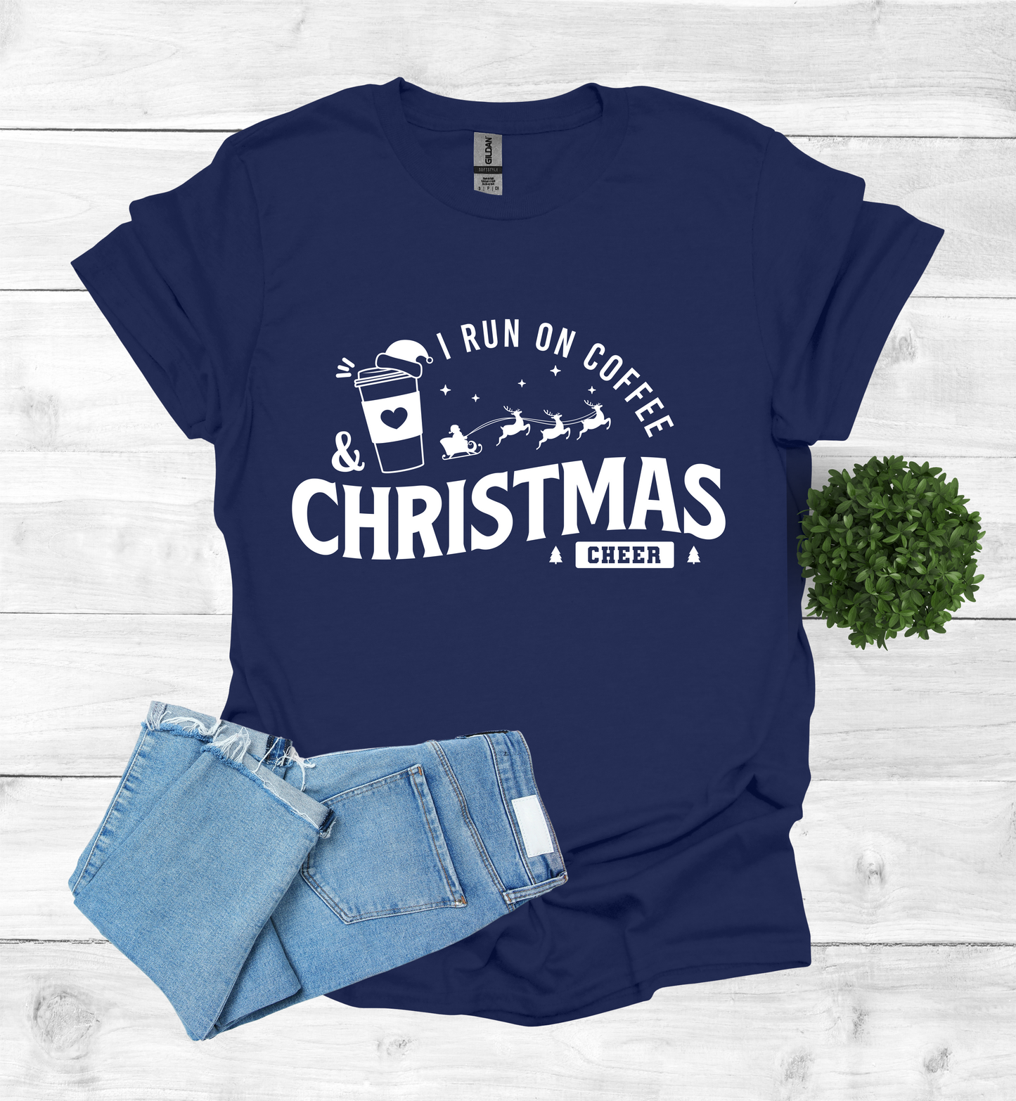 I Run on Coffee and Christmas Cheers Shirt