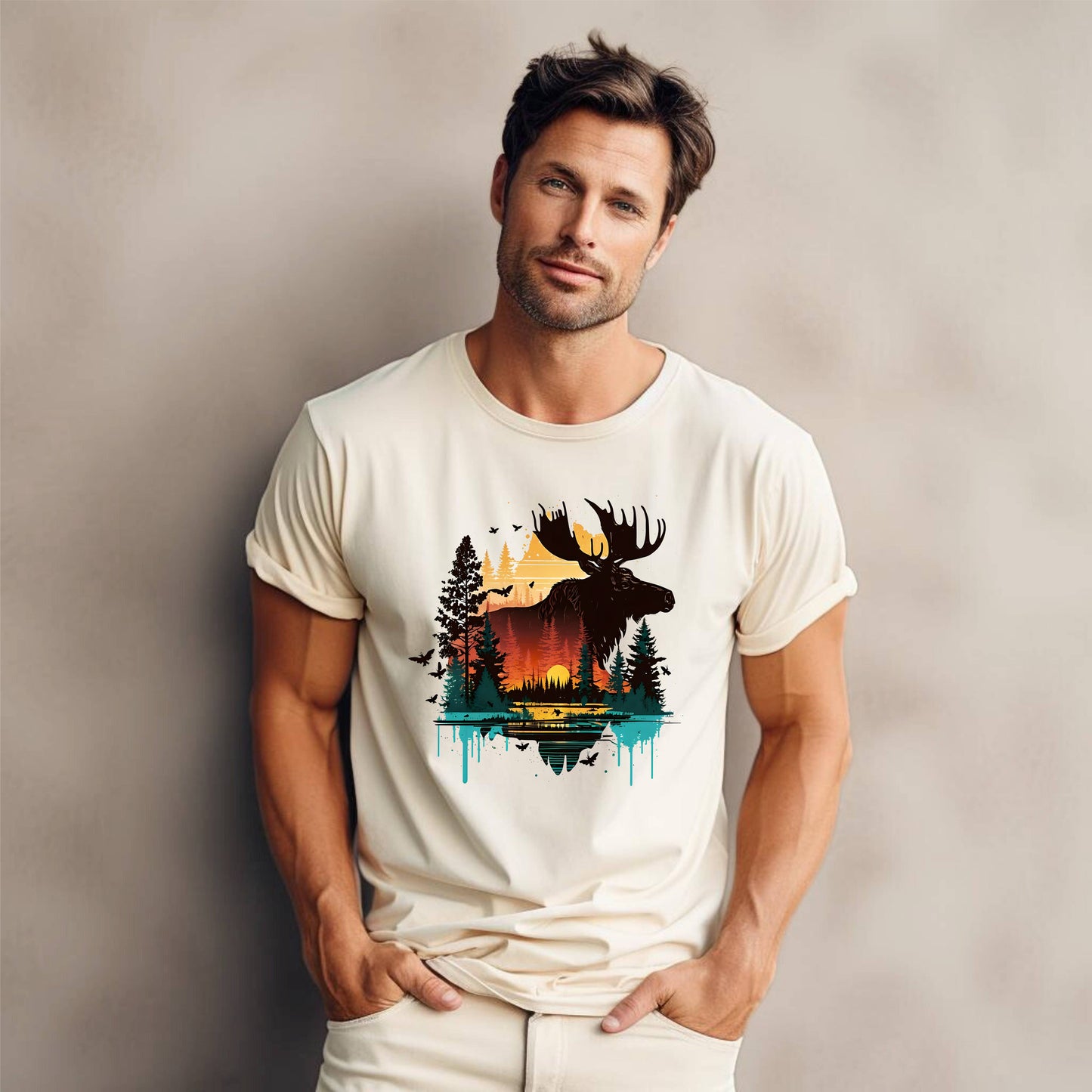 Colorful Moose T-Shirt