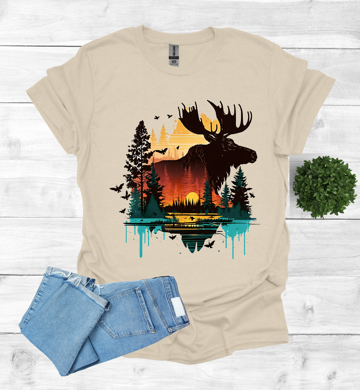 Colorful Moose T-Shirt