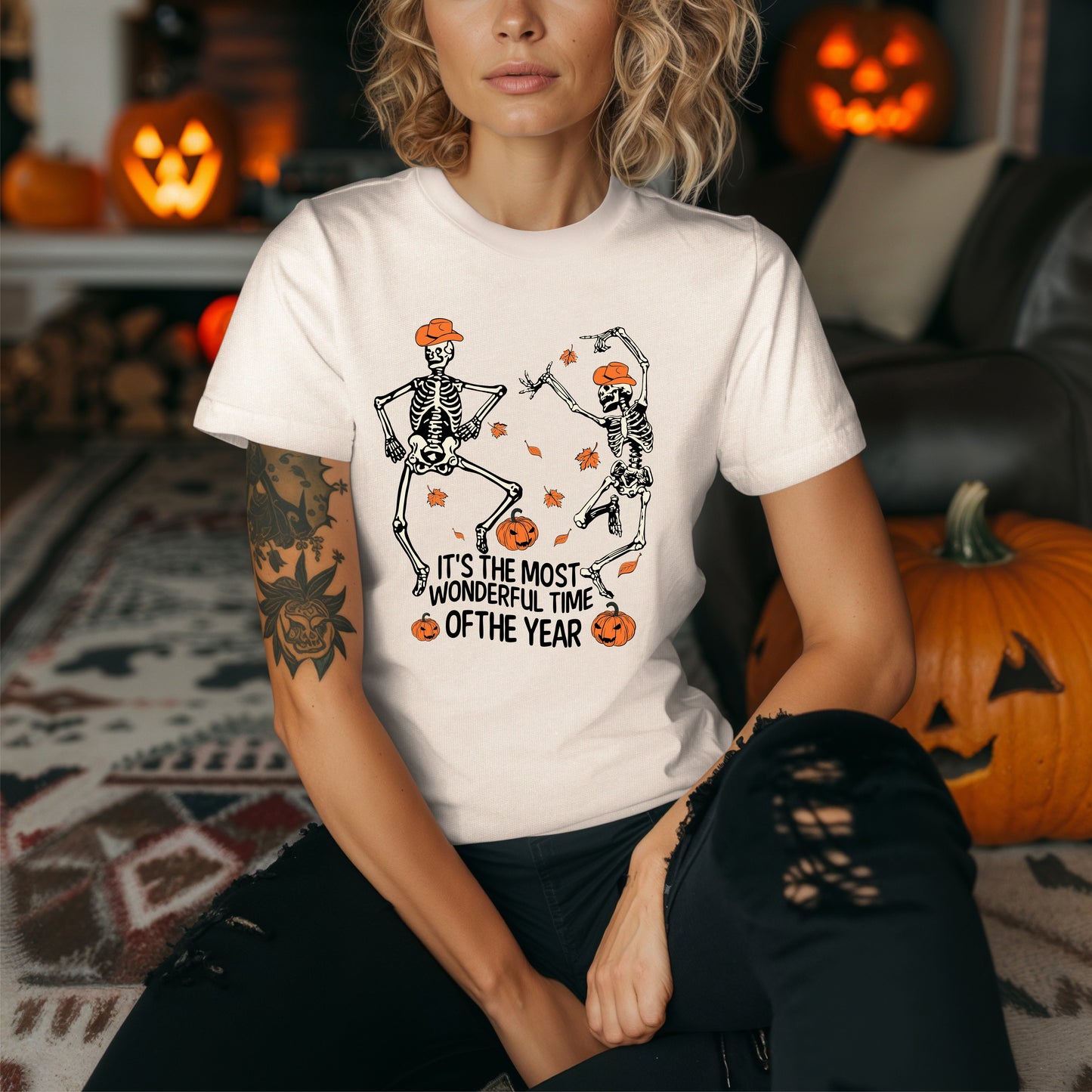 Halloween Skeletons dancing most wonderful time of Year