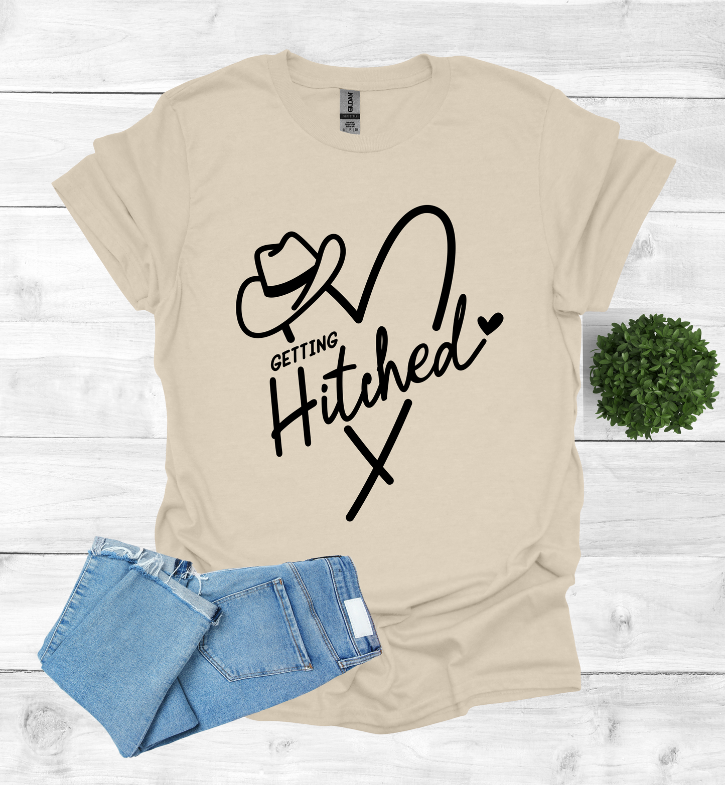 Getting Hitched and Heart shape and cowboy hat