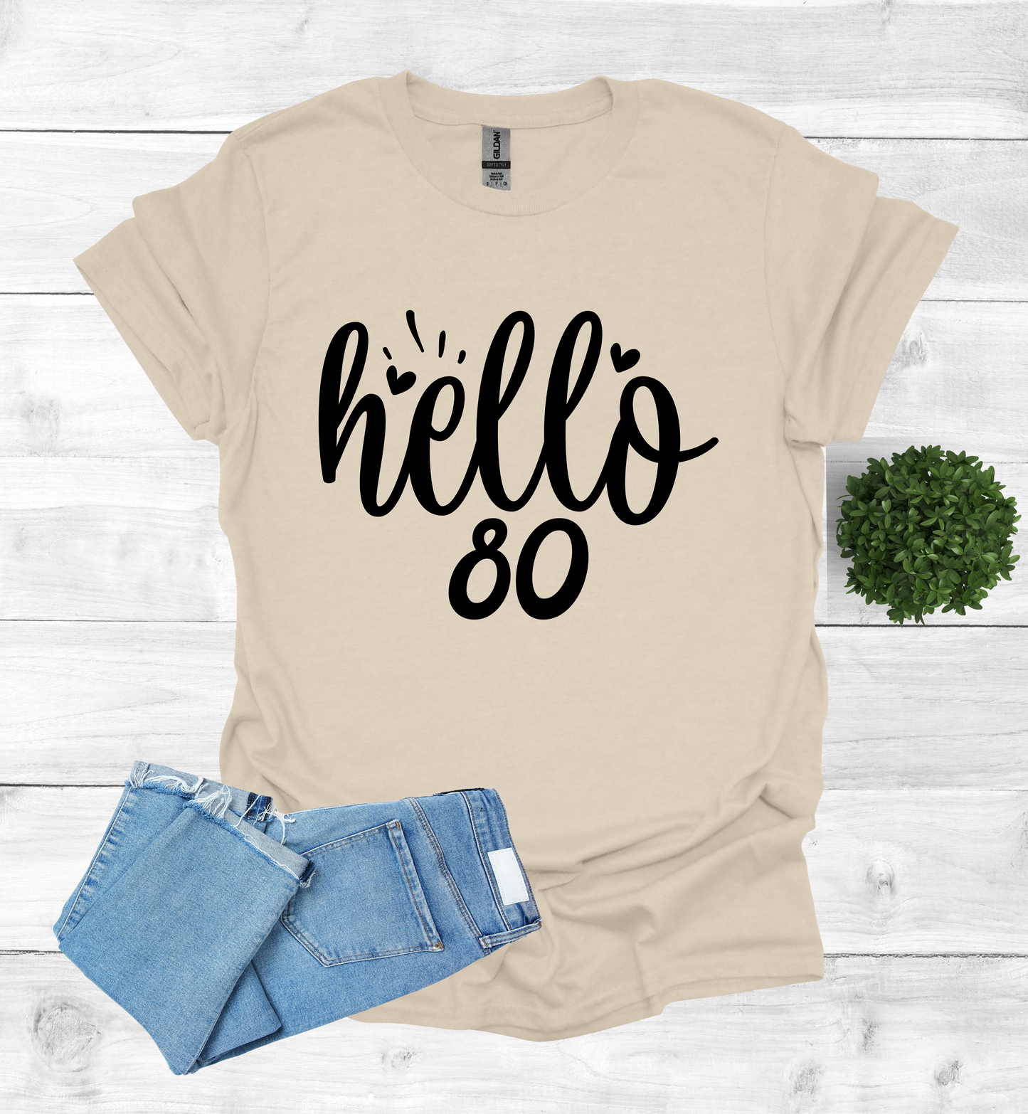 Hello 80 Birthday Shirt