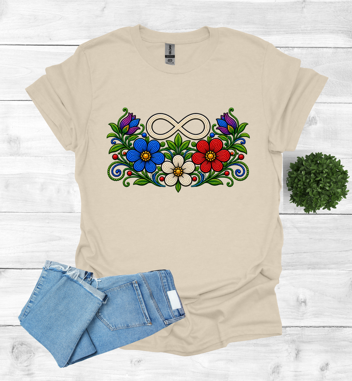 Métis Symbol with flowers T-Shirt