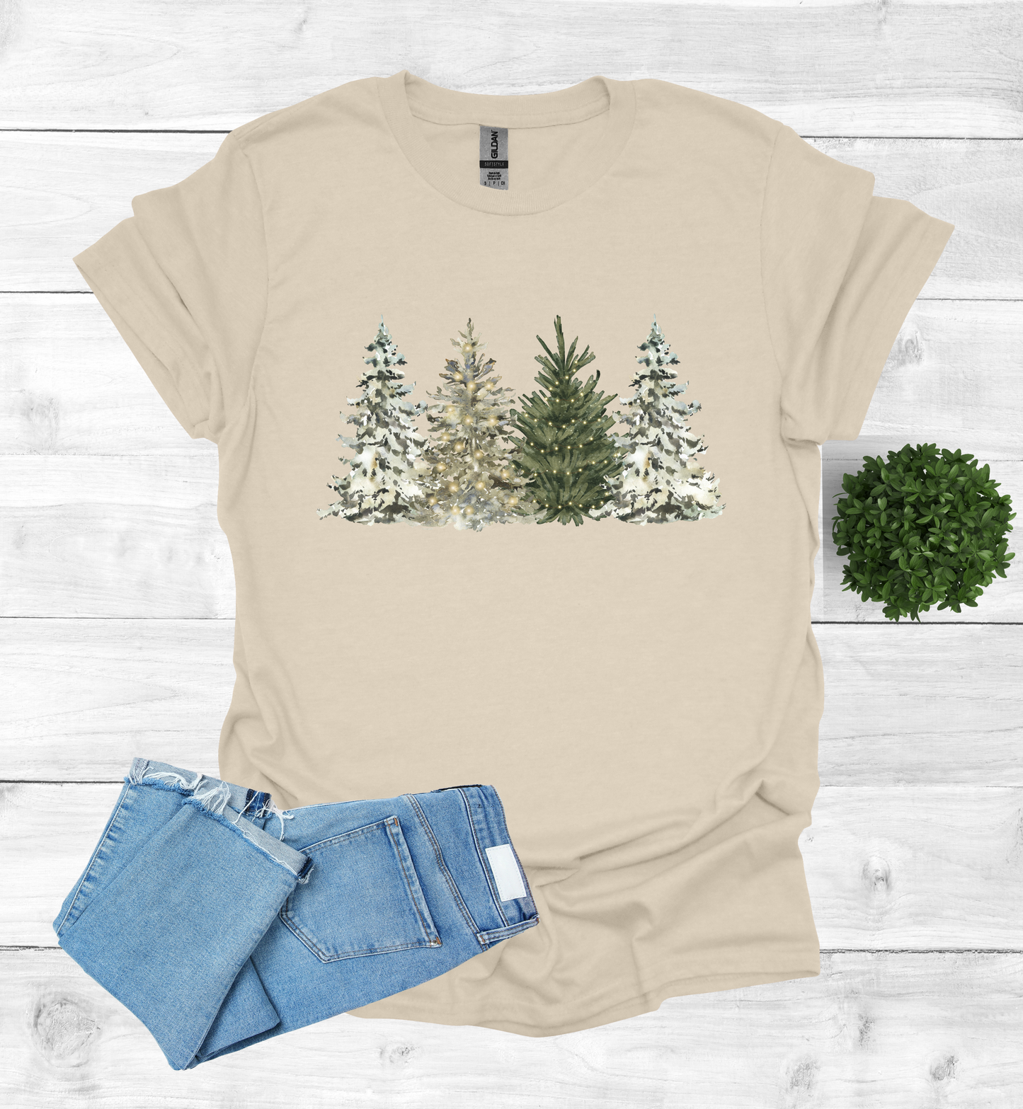 Water Color Christmas Trees T-Shirt1