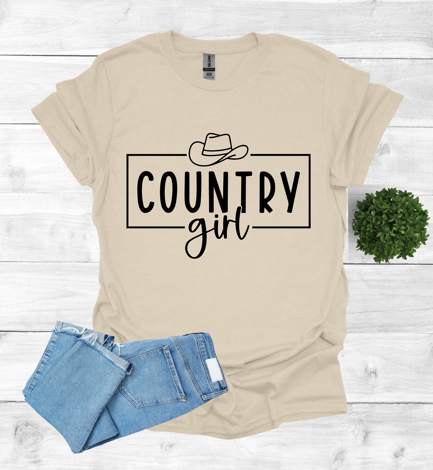 Country Girl saying with Cowboy Hat