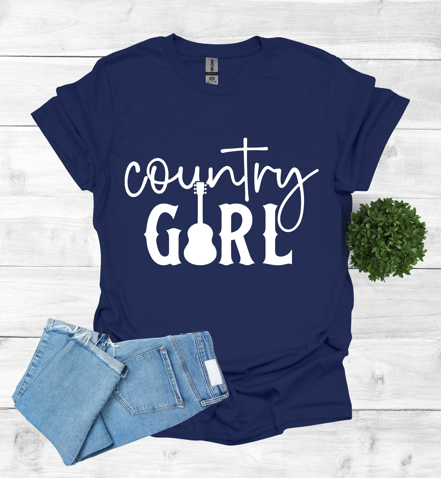 Country Girl Words with a Guitar as the I in the word Girl