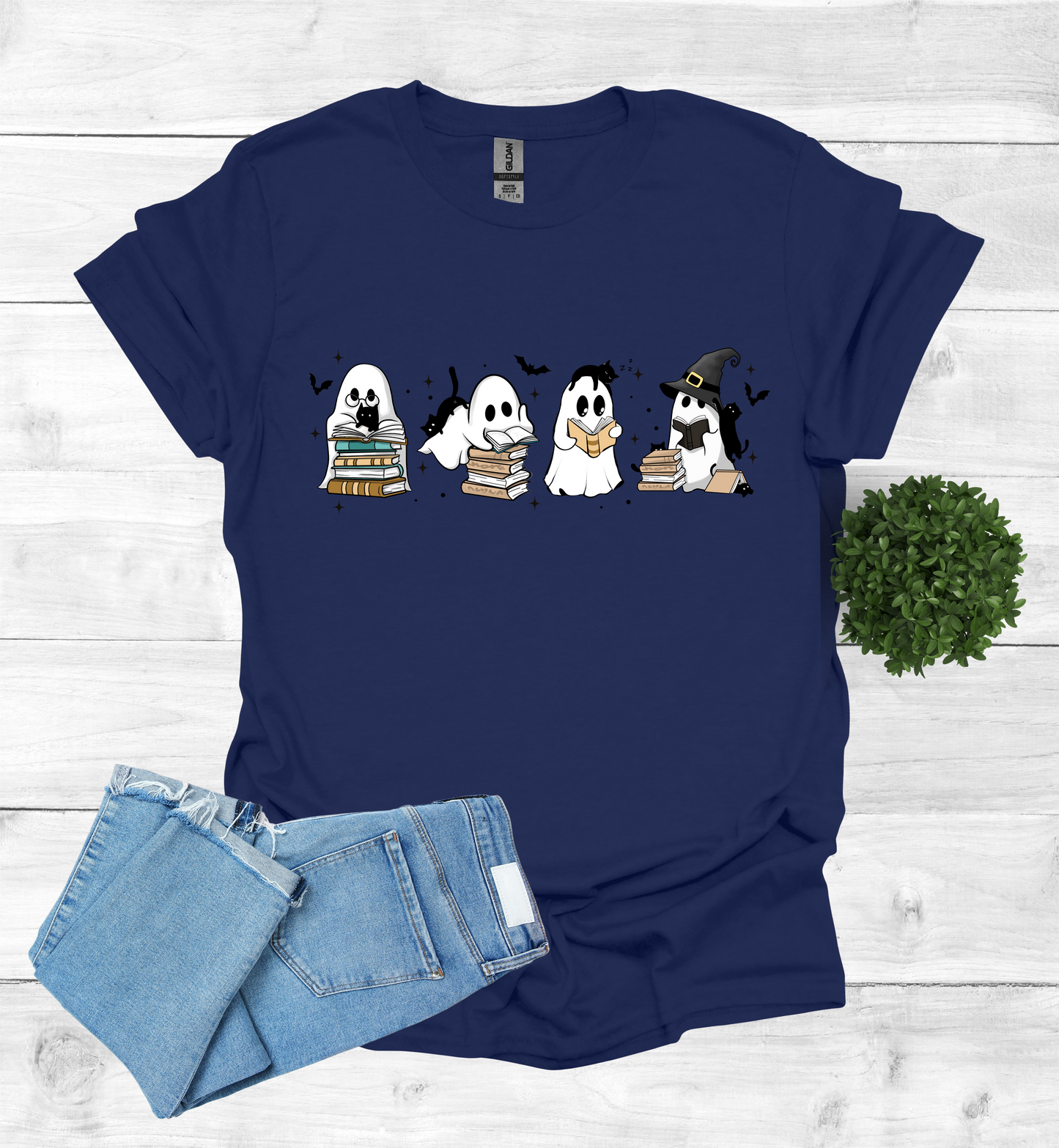 Ghost Reading Books Shirt
