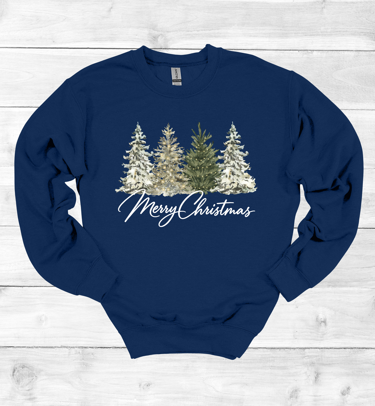Merry Christmas with Watercolor Christmas Trees