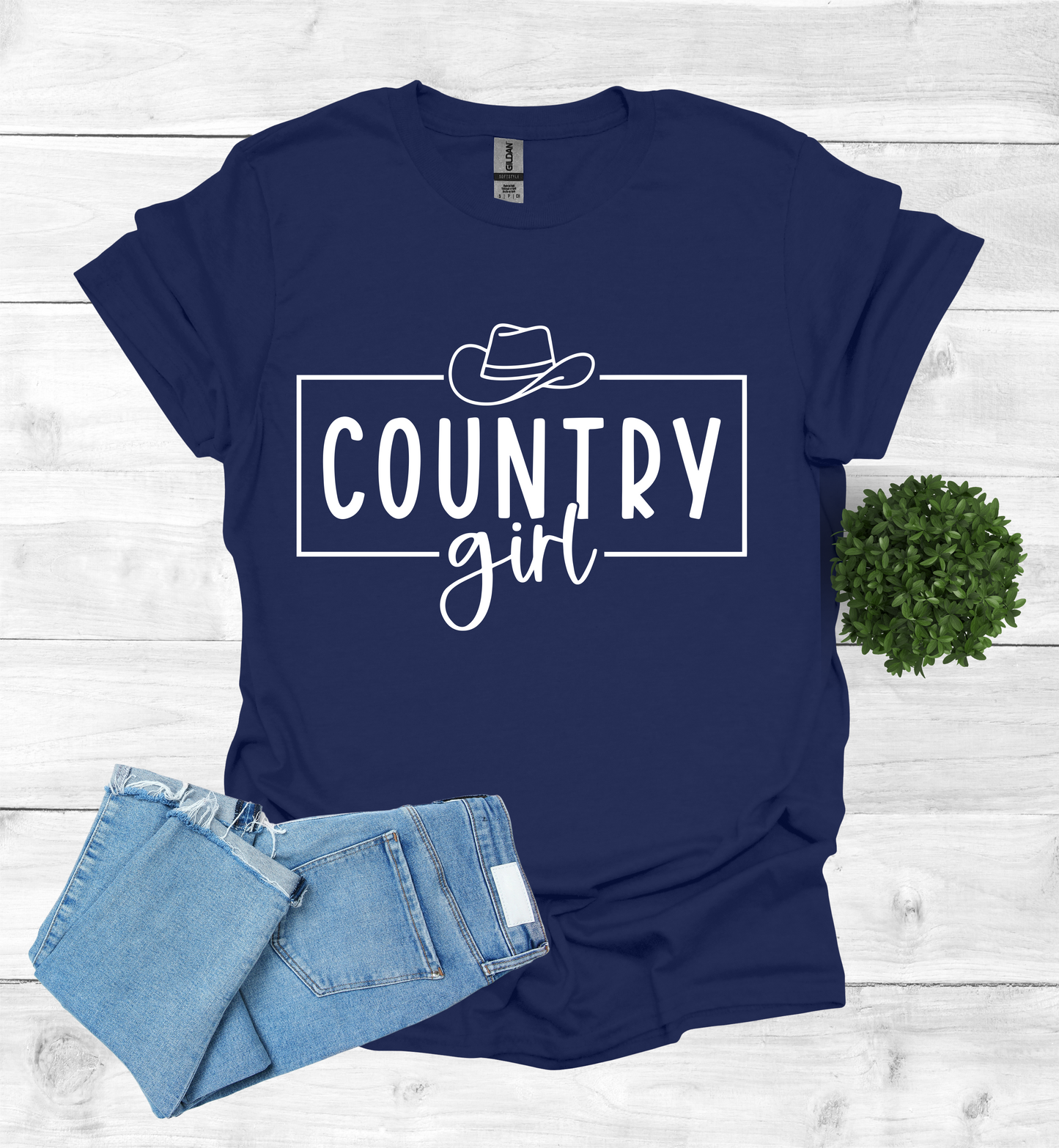 Country Girl saying with Cowboy Hat